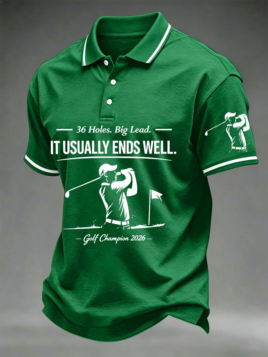 Golf Champion estampado casual Polo para hombre
