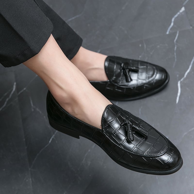 Mocasines casual Versatile Tassel Exotic Skin para hombre
