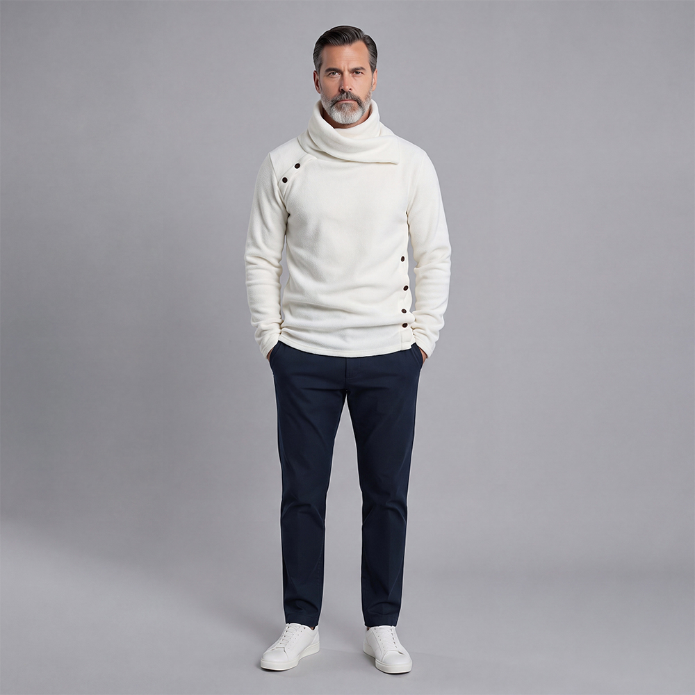 Crew-Neck de manga larga Sweater para hombre