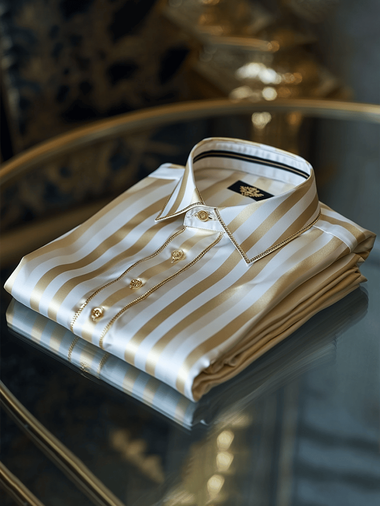 Camisa satén Luxe de manga larga con botones para hombre