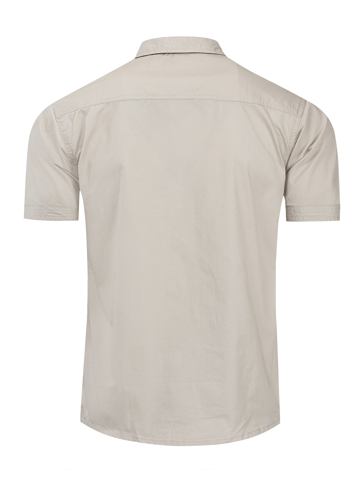 Camisa casual para exterior Pocket de algodón de manga corta para hombre