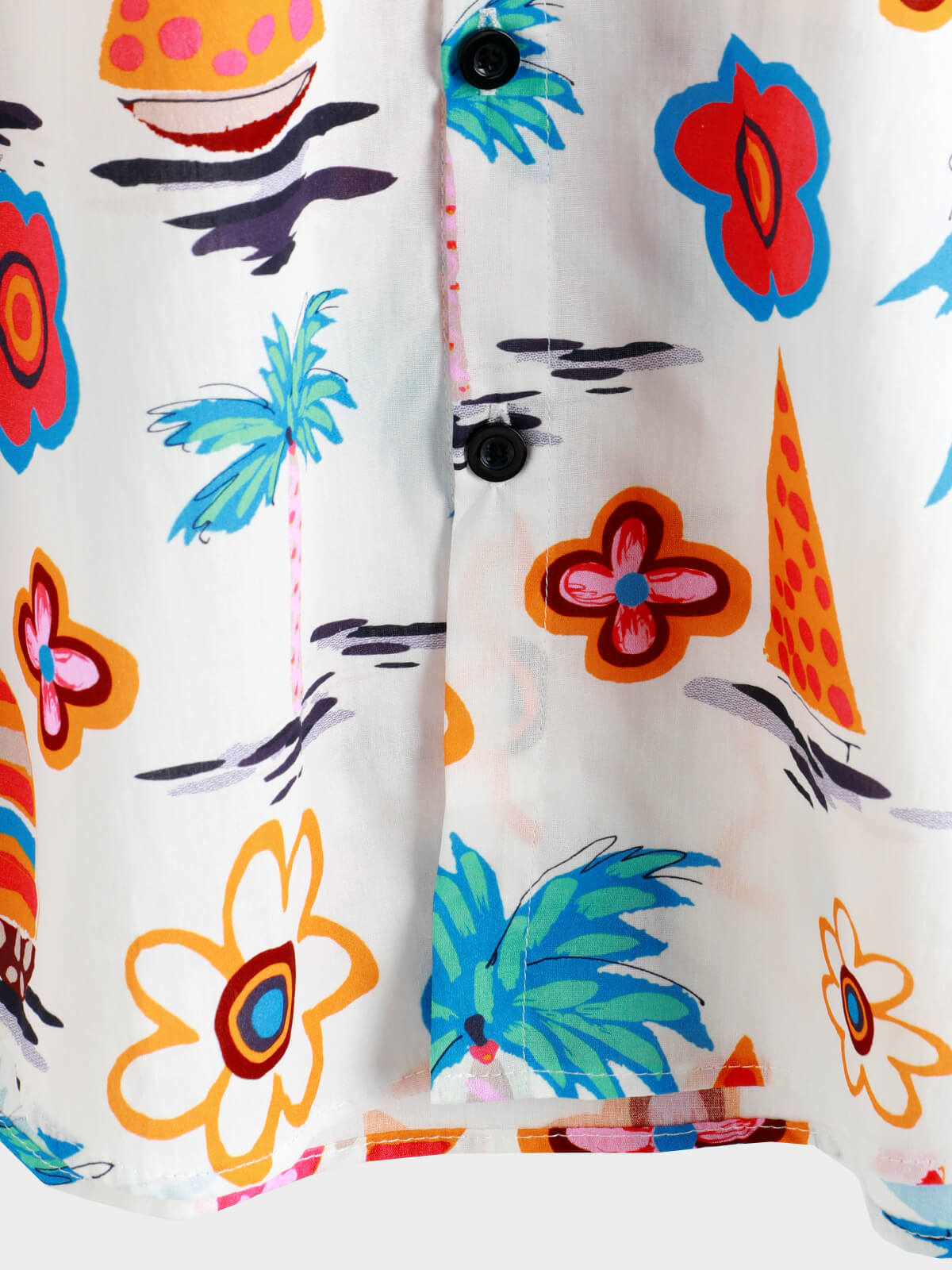 Camisa de algodón Tropical estampado Summer Hawaiian Button Up de manga corta para hombre
