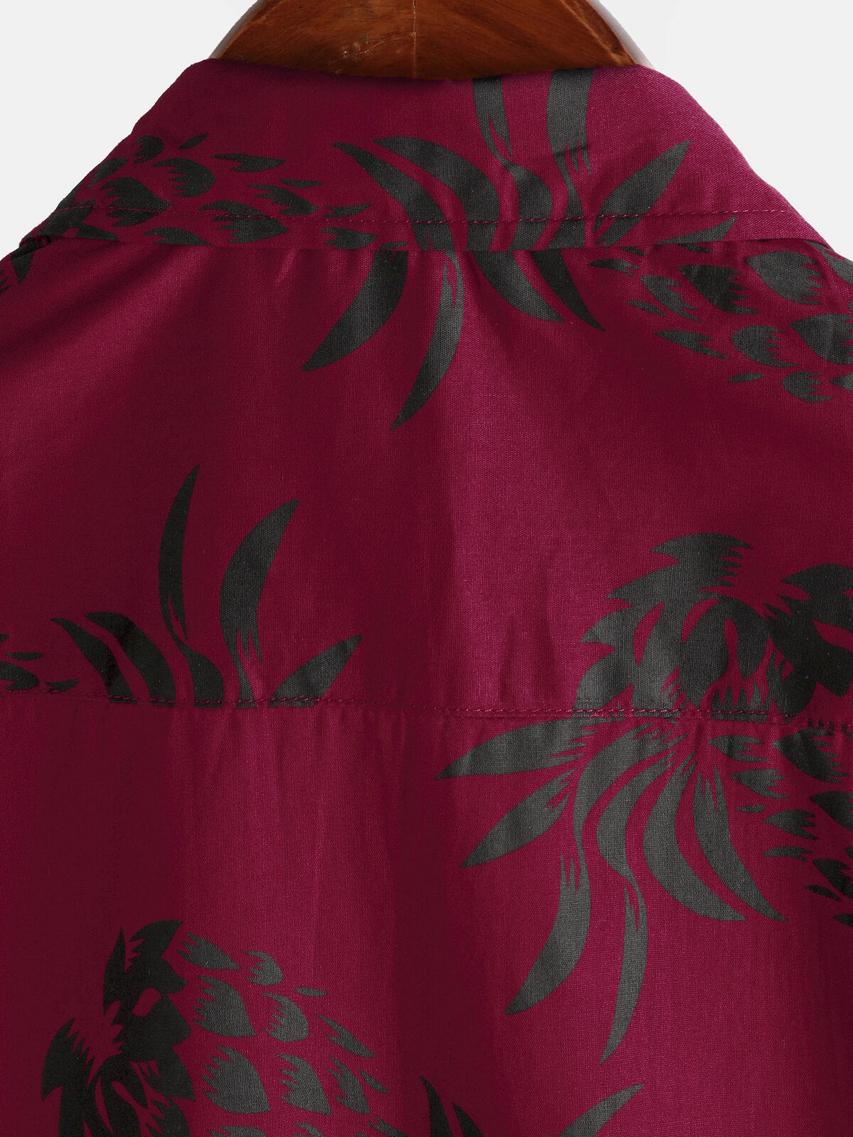 Camisa de algodón Pineapple estampado Red Summer Hawaiian Button Up de manga corta para hombre