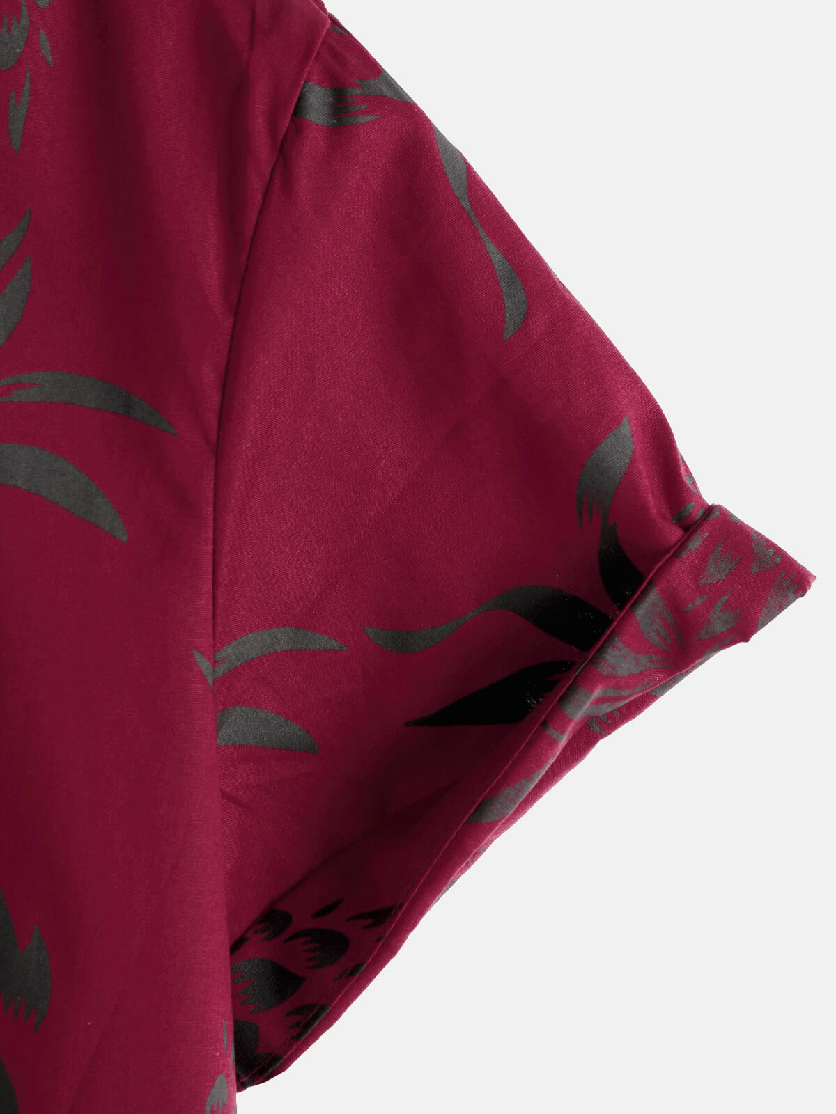 Camisa de algodón Pineapple estampado Red Summer Hawaiian Button Up de manga corta para hombre