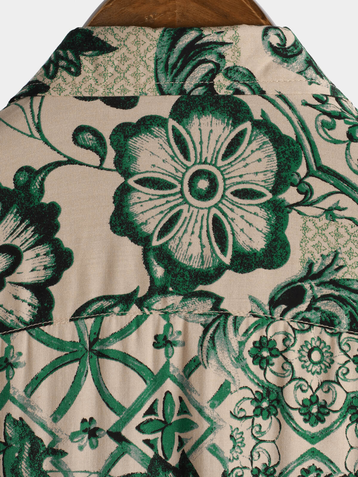 Camisa floral estampado vintage Holiday transpirable Hawaiian de manga corta para hombre