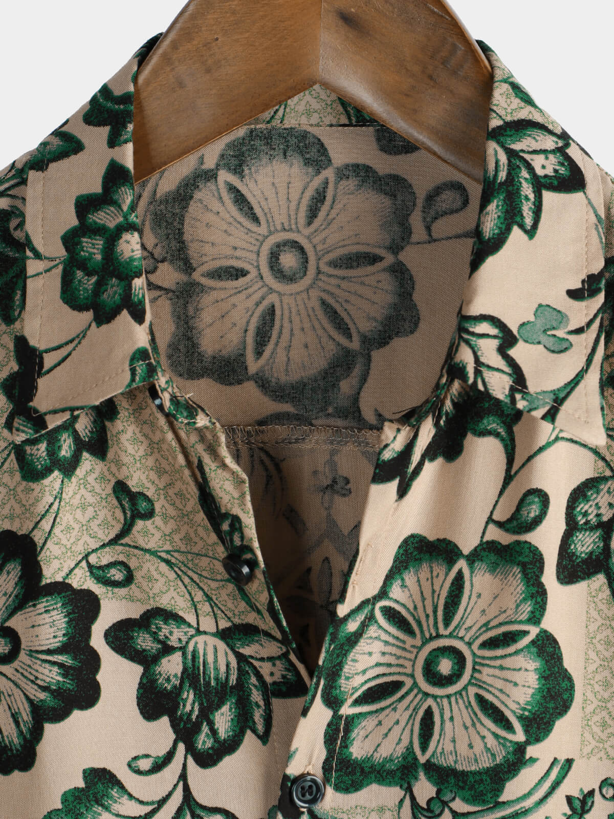Camisa floral estampado vintage Holiday transpirable Hawaiian de manga corta para hombre