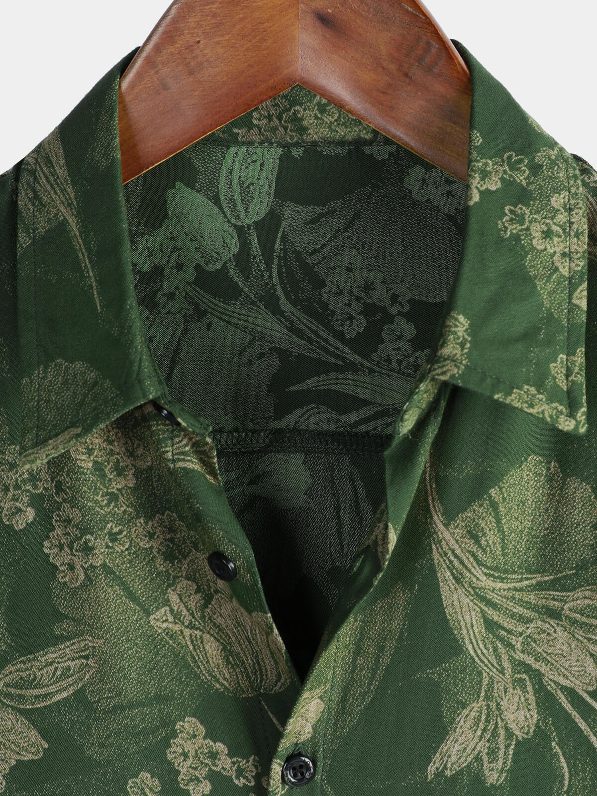 Camisa Green vintage Holiday transpirable Hawaiian de manga corta para hombre