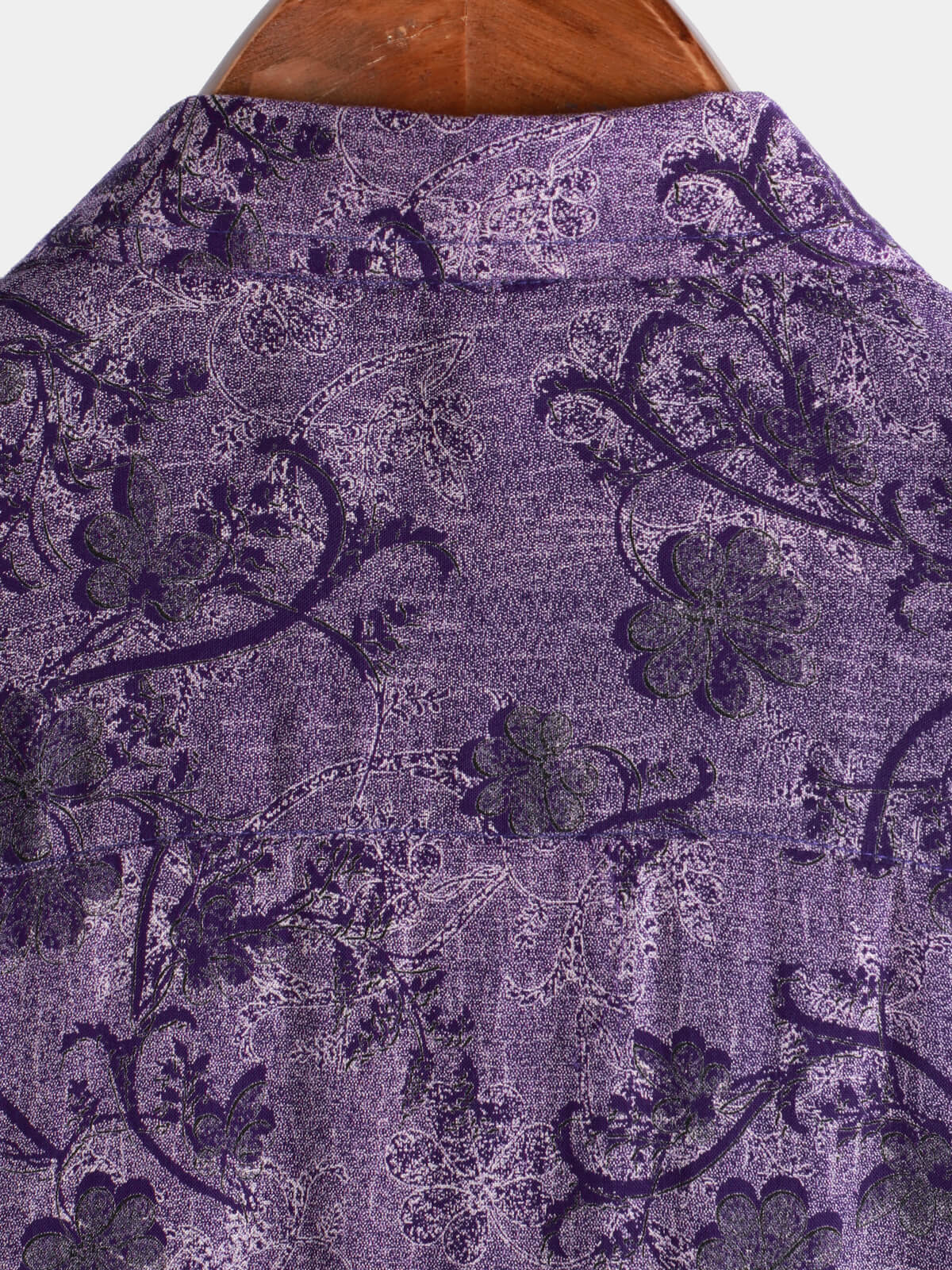 Camisa Purple vintage Holiday transpirable Hawaiian de manga corta para hombre