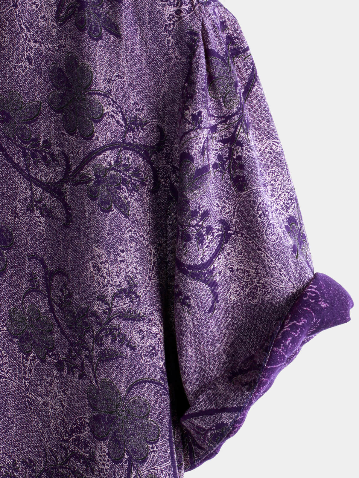 Camisa Purple vintage Holiday transpirable Hawaiian de manga corta para hombre