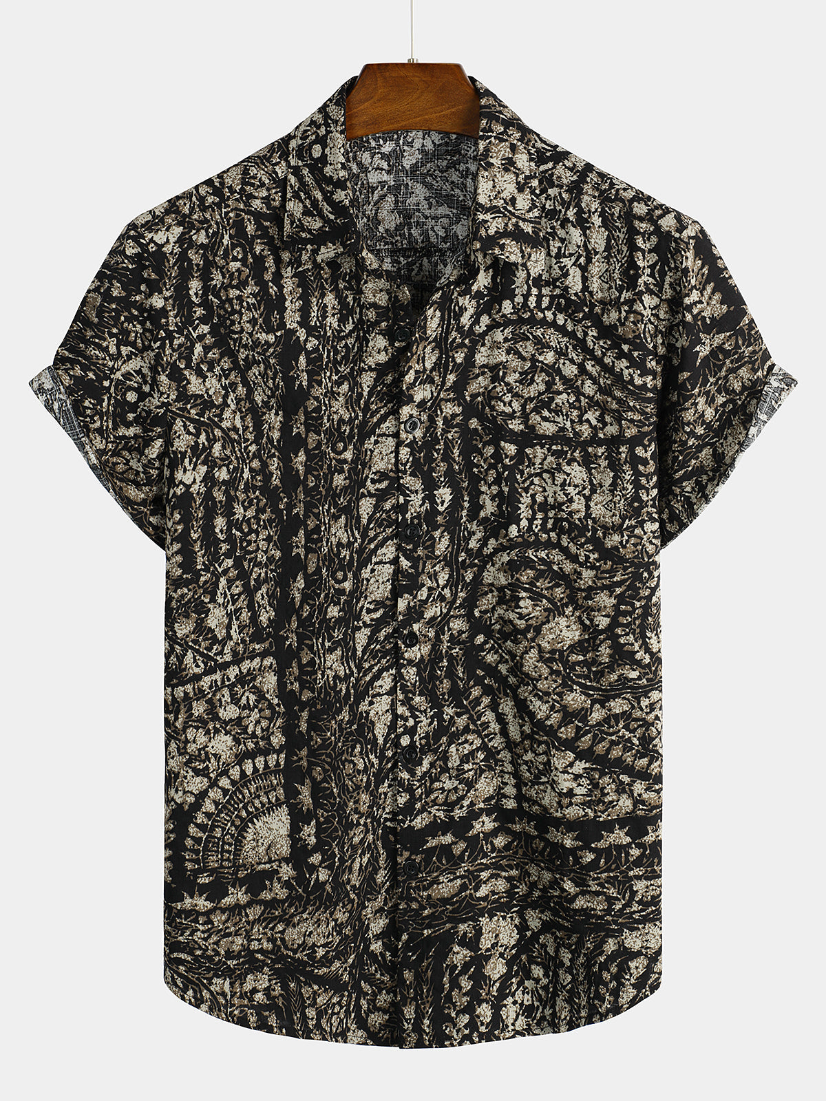 Camisa vintage 90s Abstract estampado de manga corta para hombre