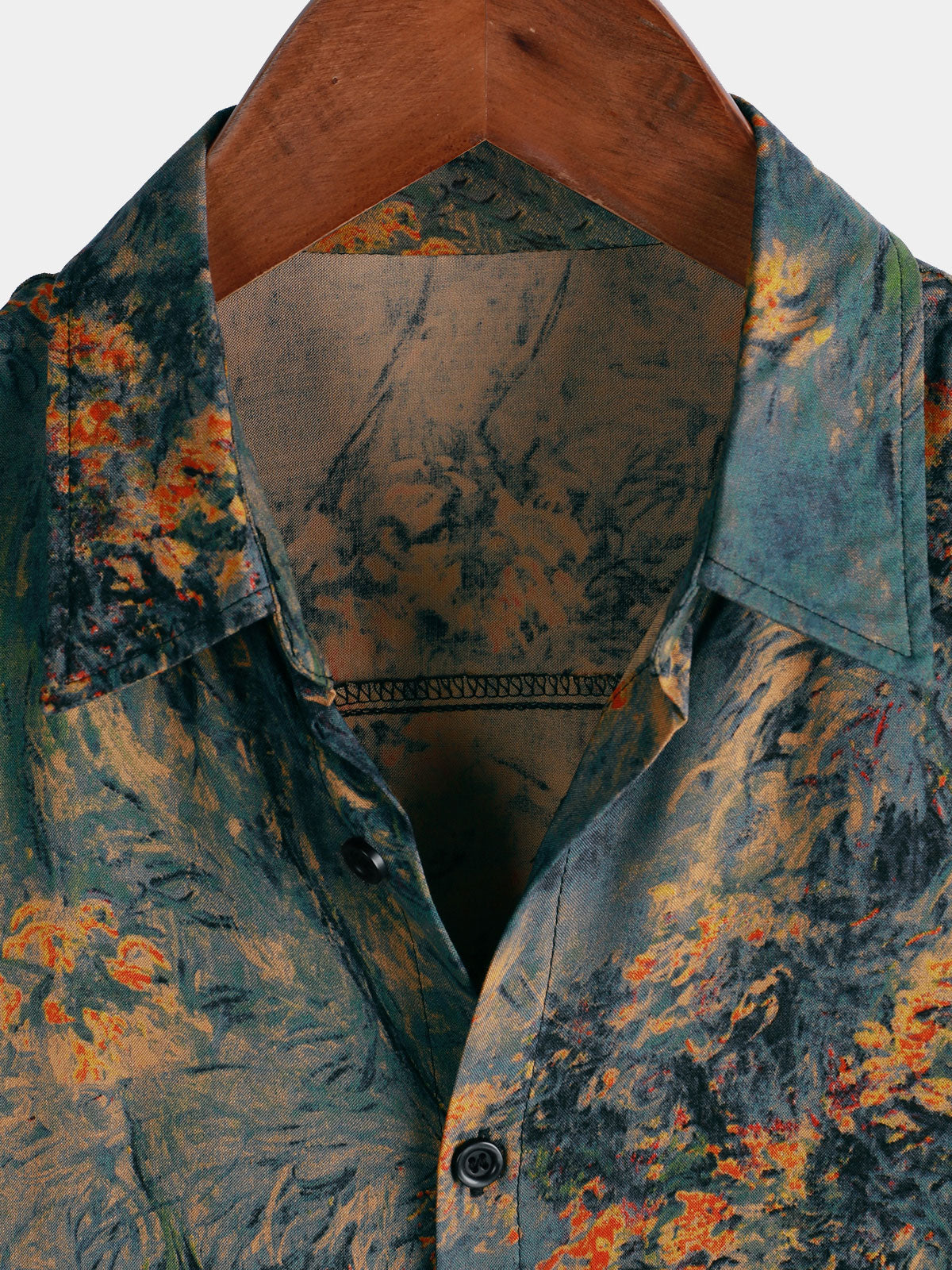 Camisa floral estampado vintage Holiday transpirable Hawaiian de manga corta para hombre