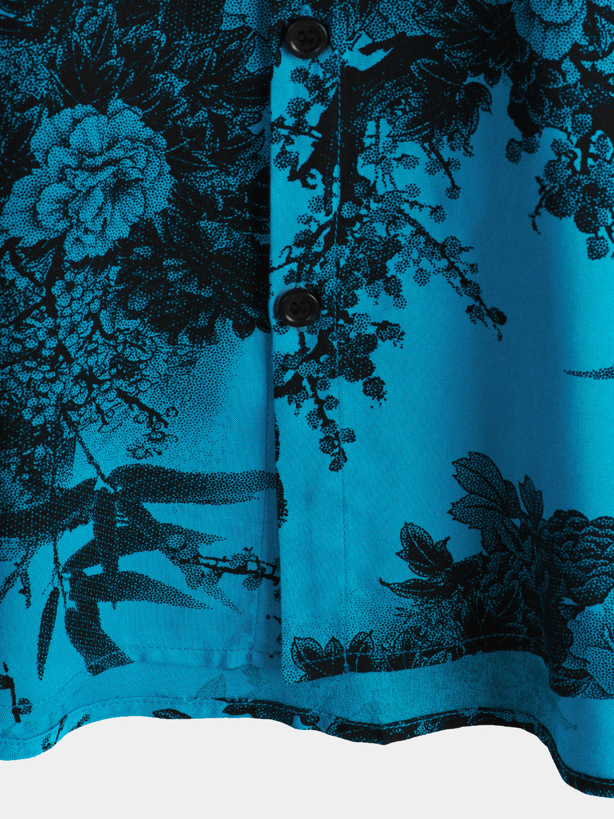 Camisa Blue retro Holiday transpirable Flower Hawaiian de manga corta para hombre