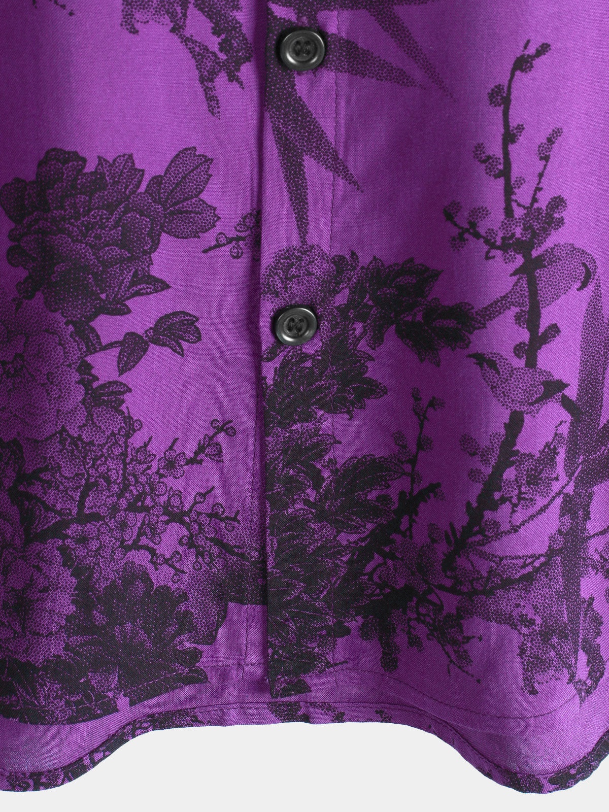 Camisa Purple retro Holiday transpirable Flower Hawaiian de manga corta para hombre