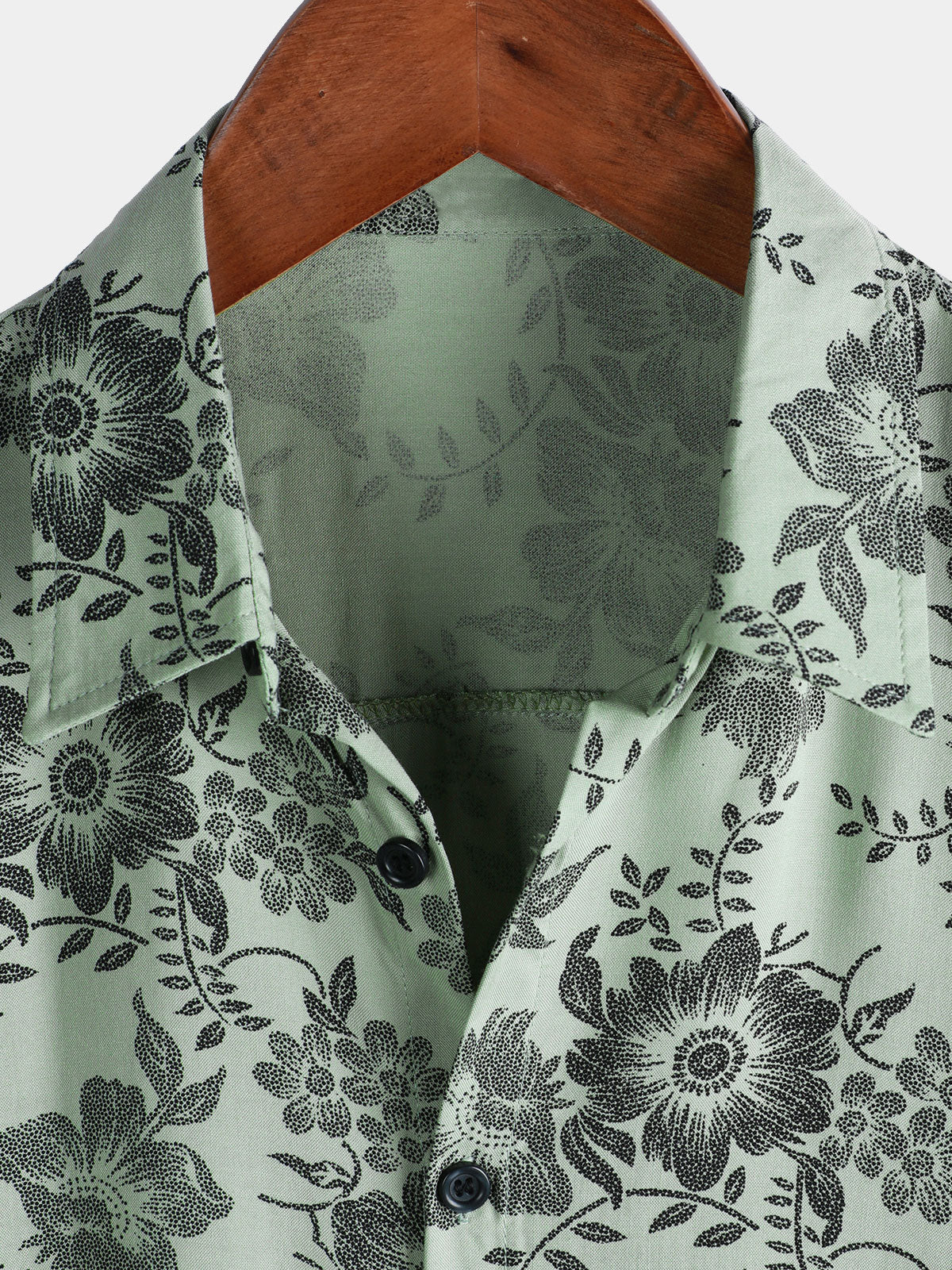 Camisa vintage floral estampado Holiday Hawaiian de manga corta para hombre