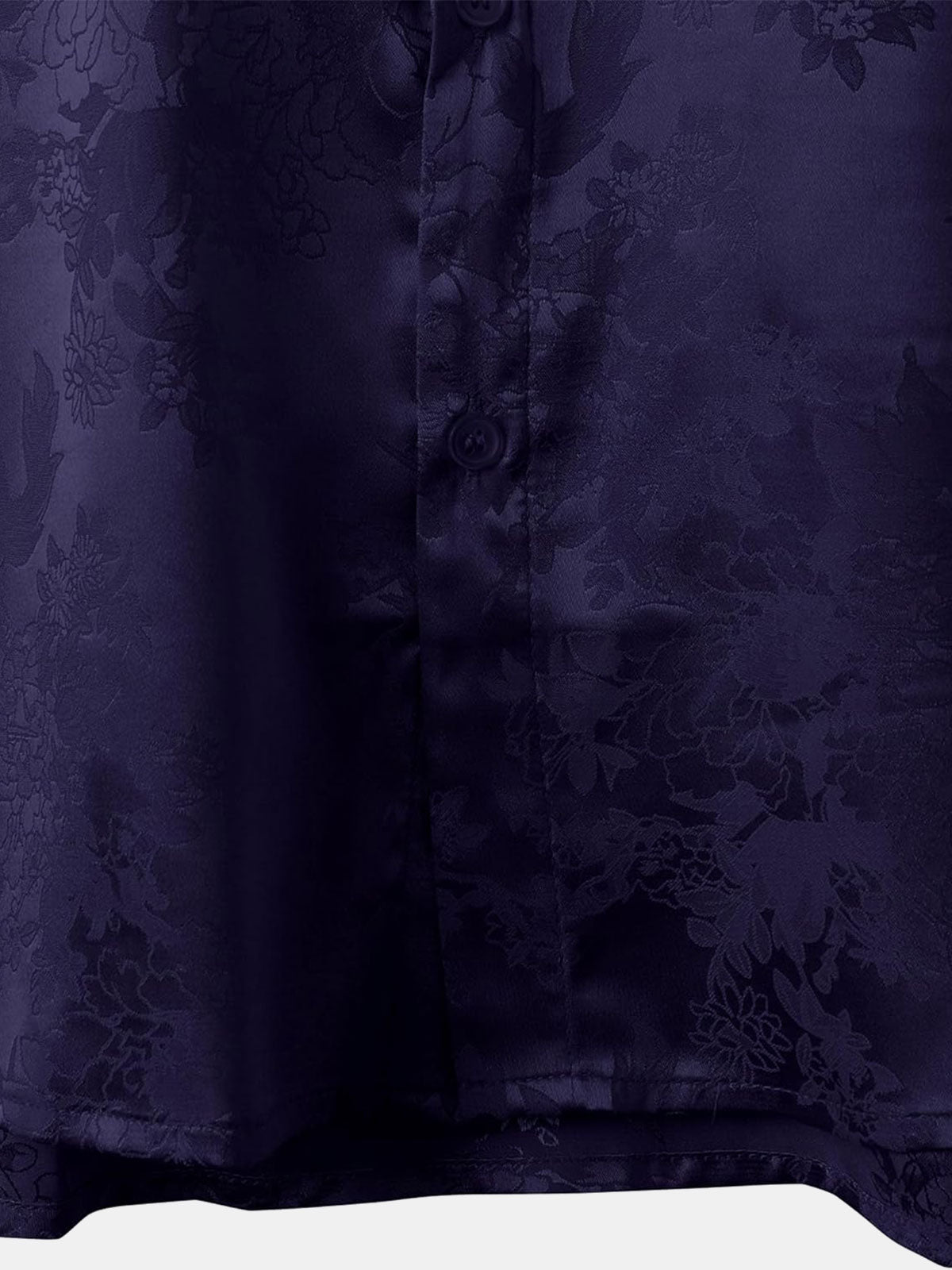 Camisa floral Jacquard Pocket Silky Satin de manga corta para hombre
