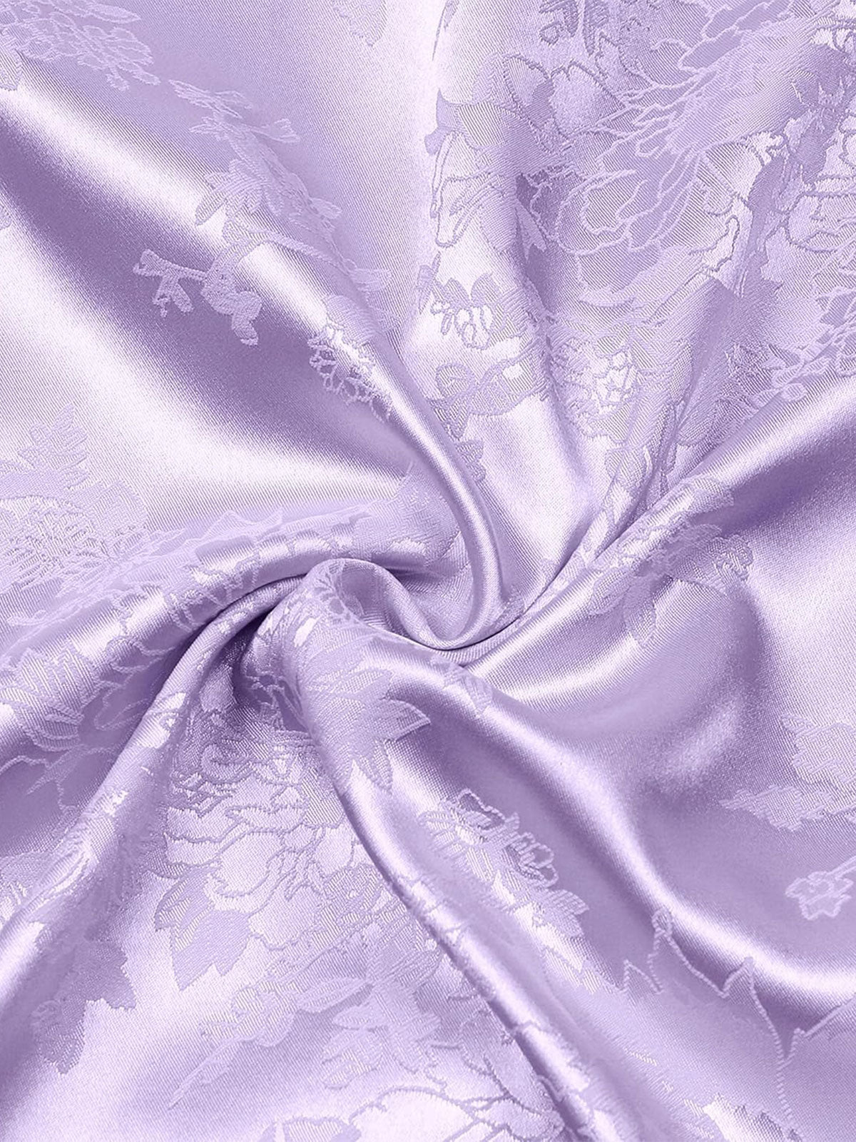 Camisa floral Jacquard Pocket Silky Satin de manga corta para hombre