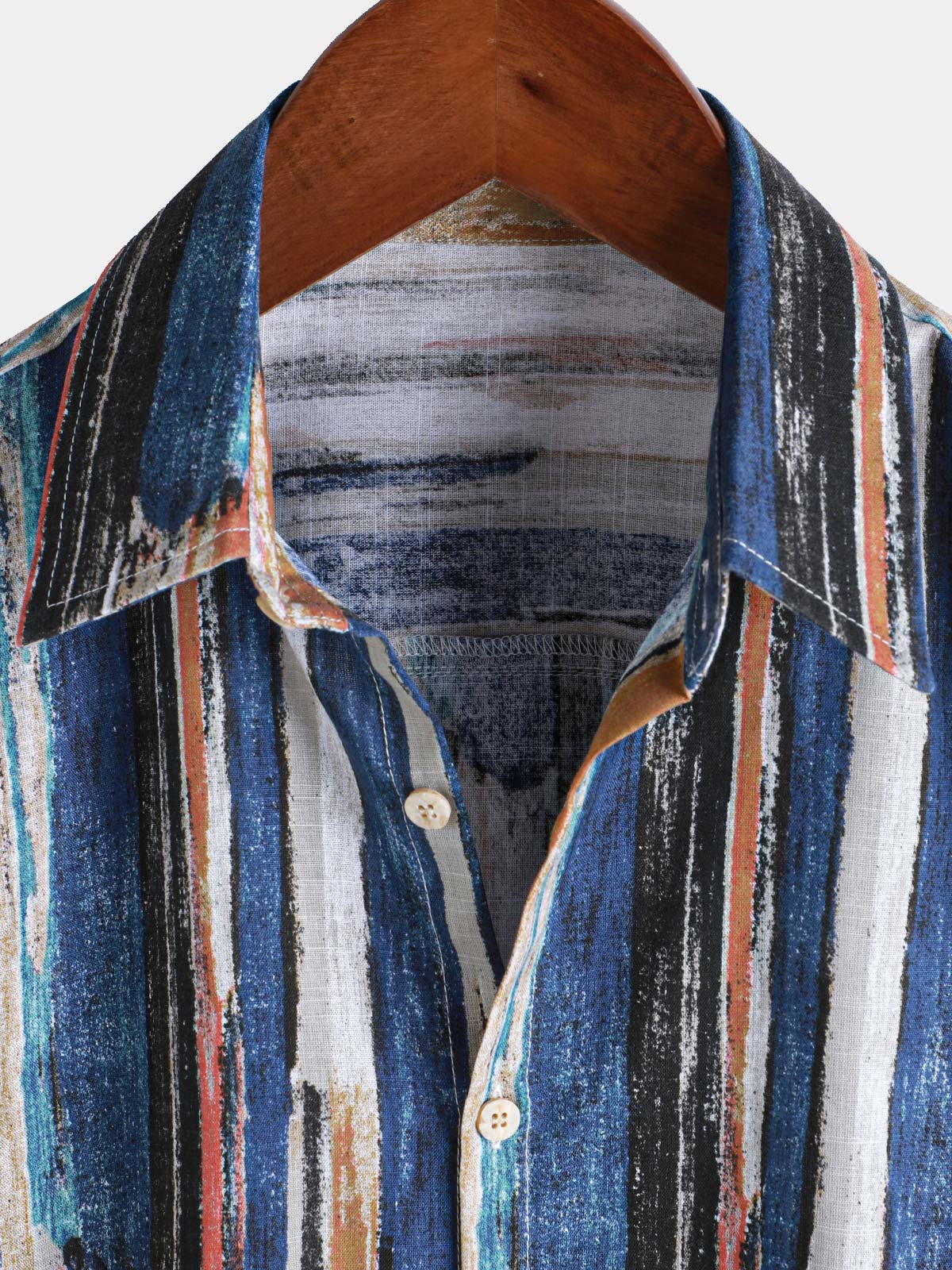 Camisa Hawaiian a rayas de manga corta Summer para hombre
