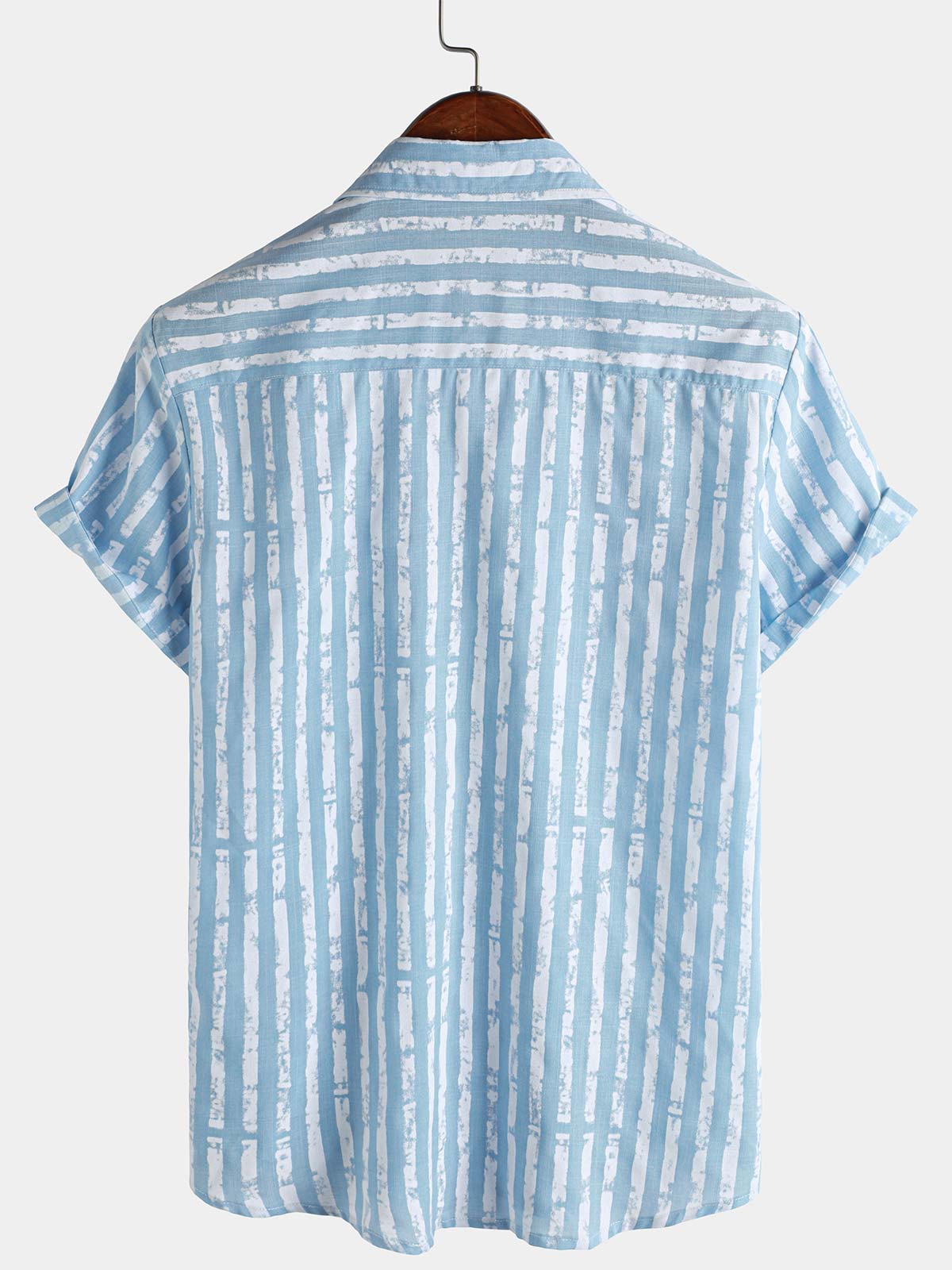 Camisa Hawaiian casual a rayas de manga corta Summer para hombre
