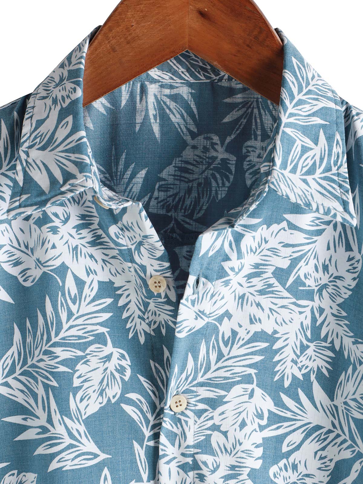 Camisa Blue Tropical de manga corta Summer Hawaiian para hombre