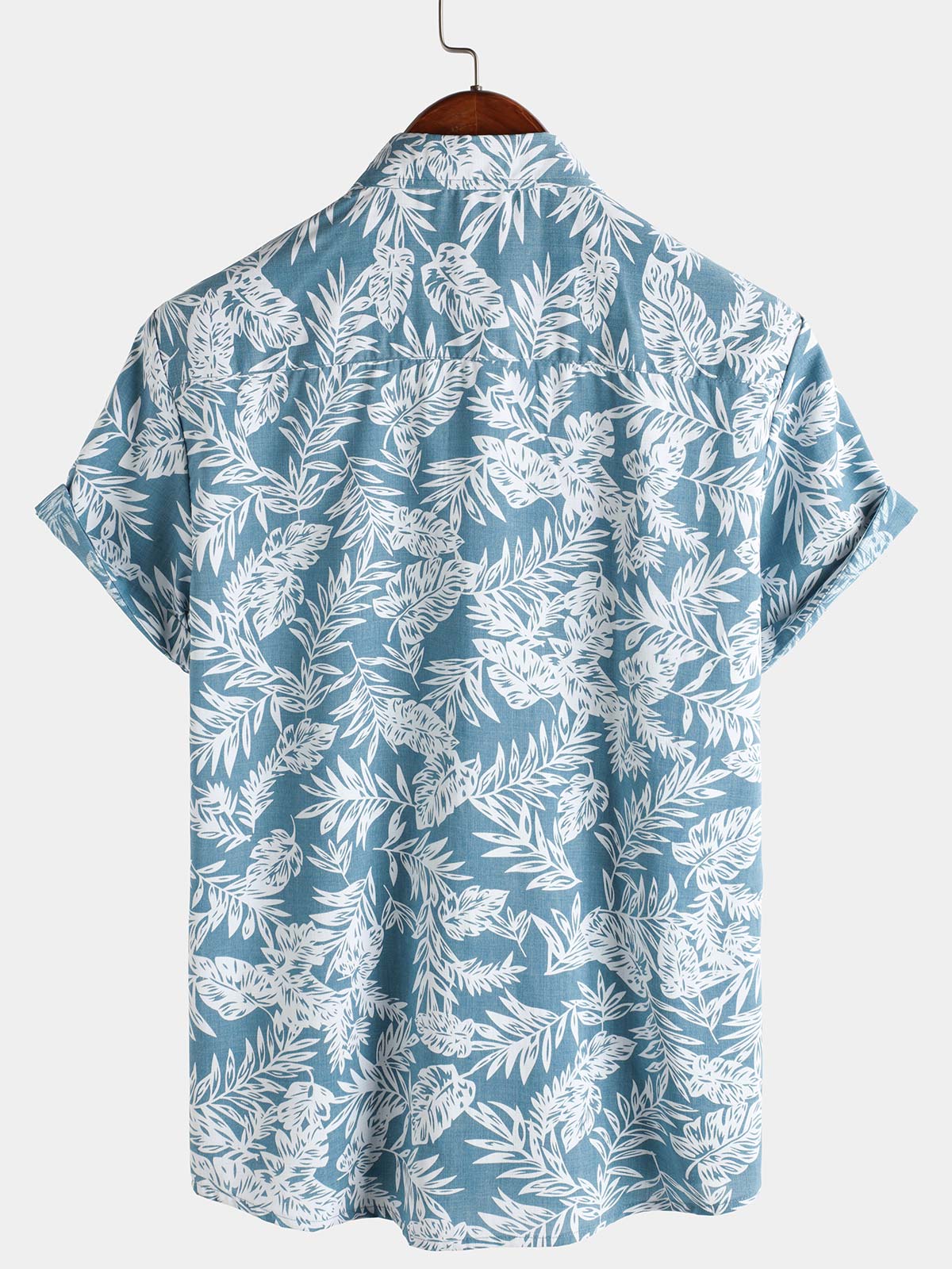 Camisa Blue Tropical de manga corta Summer Hawaiian para hombre