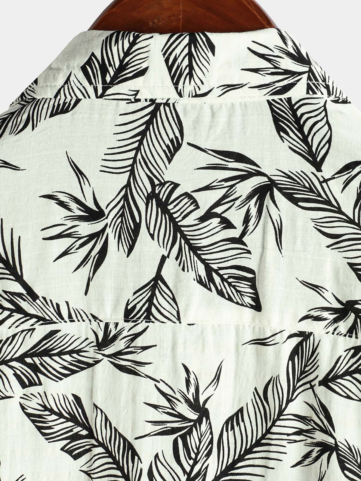 Camisa Tropical Black Leaf de manga corta Summer Hawaiian para hombre