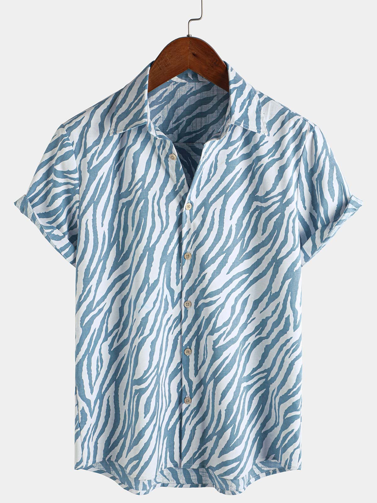 Camisa casual Button Up de manga corta Summer Hawaiian para hombre
