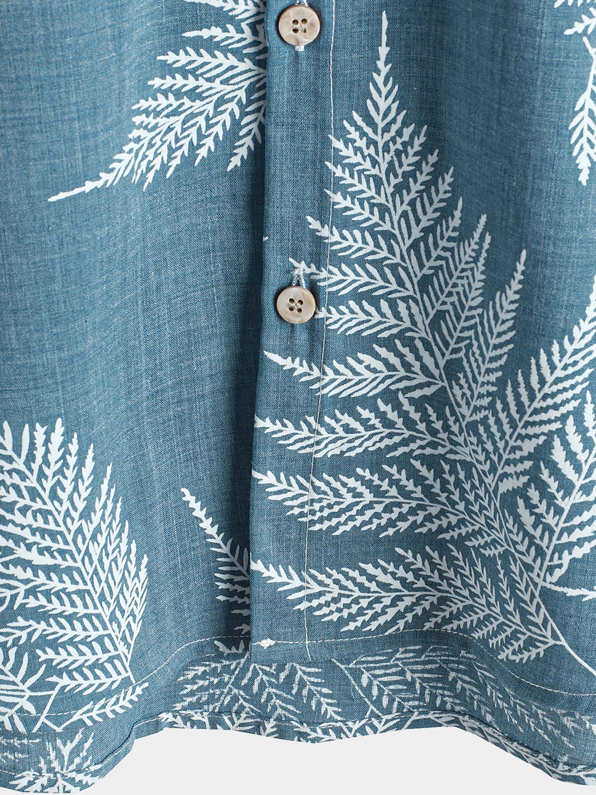 Camisa Tropical Blue Button Up de manga corta Summer para hombre
