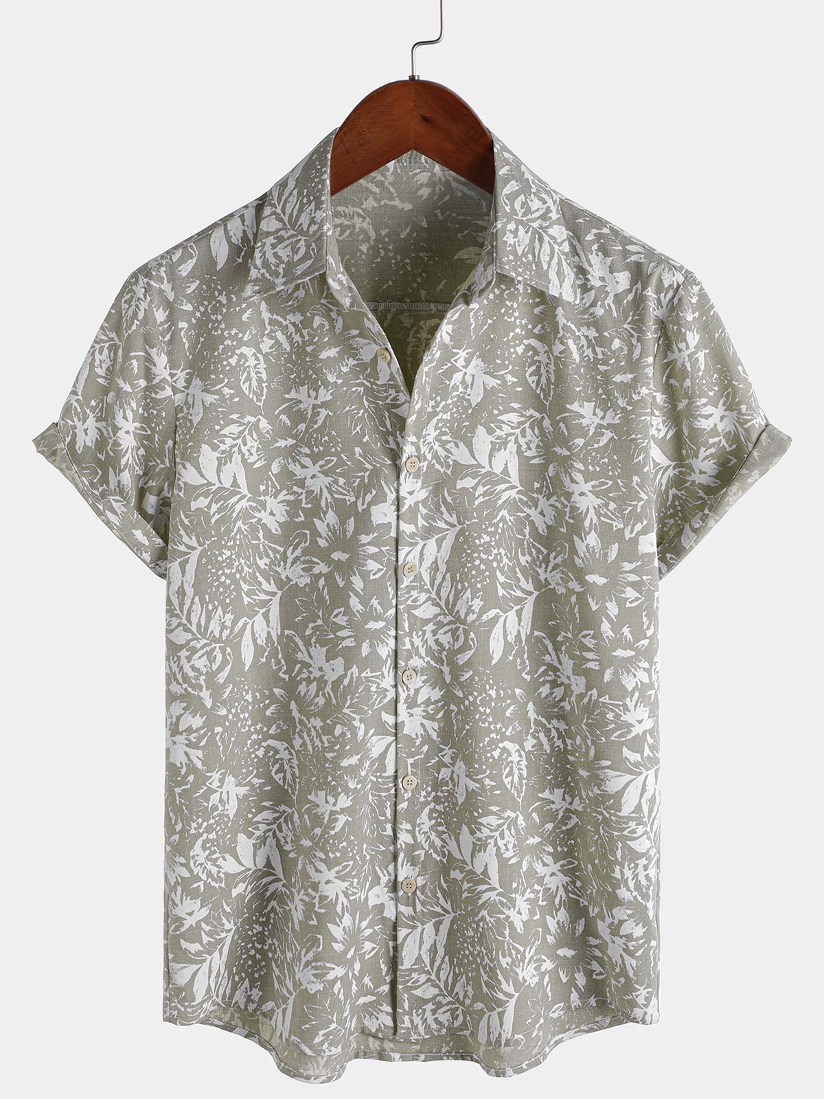 Camisa vintage de manga corta Summer Button Up para hombre