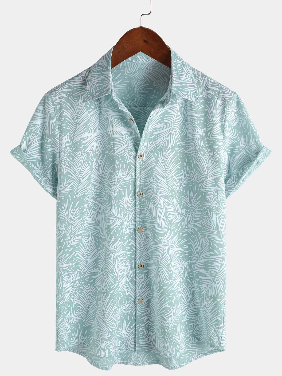 Camisa Tropical Hawaiian de manga corta Summer Button Up para hombre