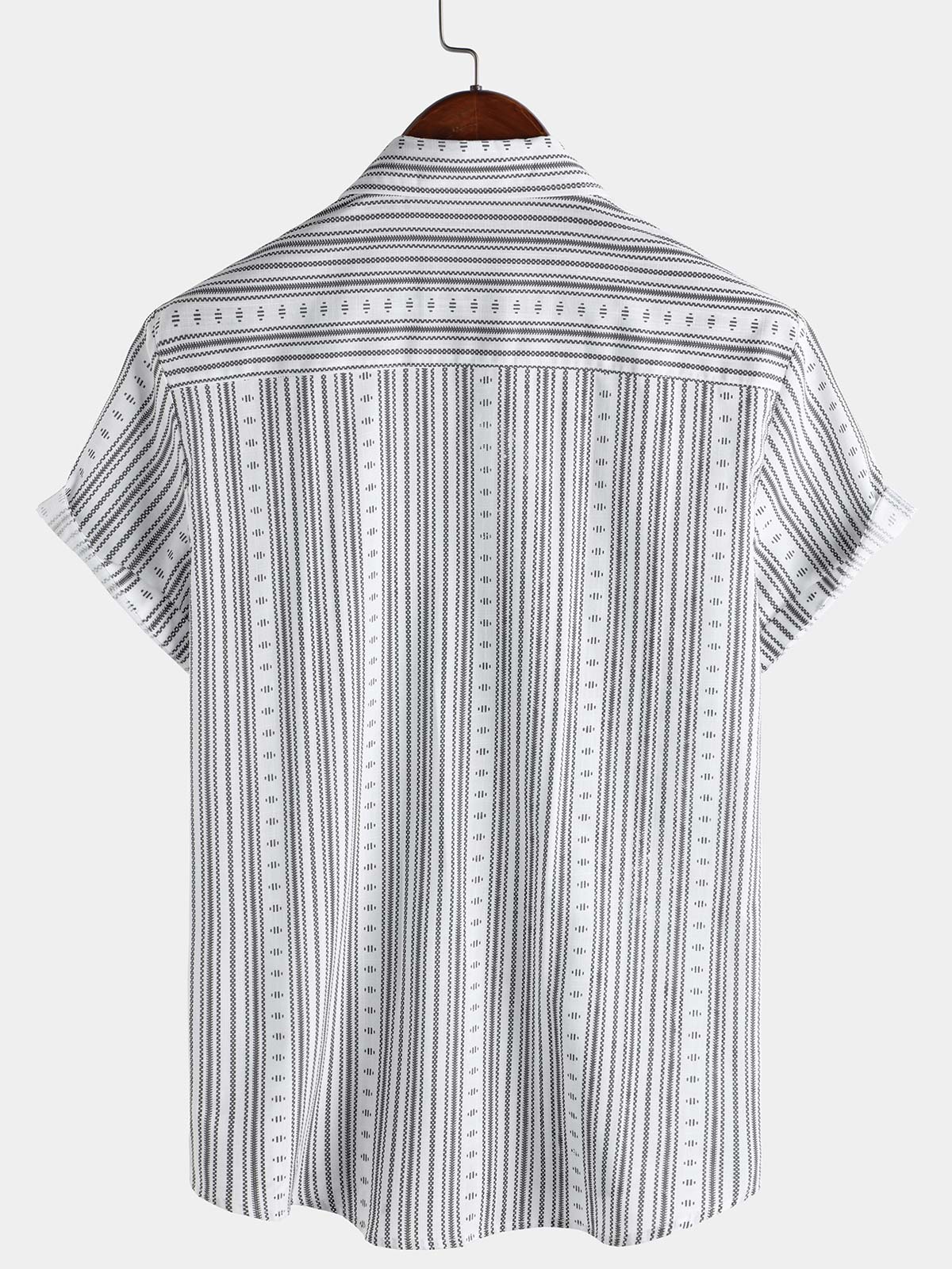 Camisa casual a rayas de manga corta Summer Button Up para hombre