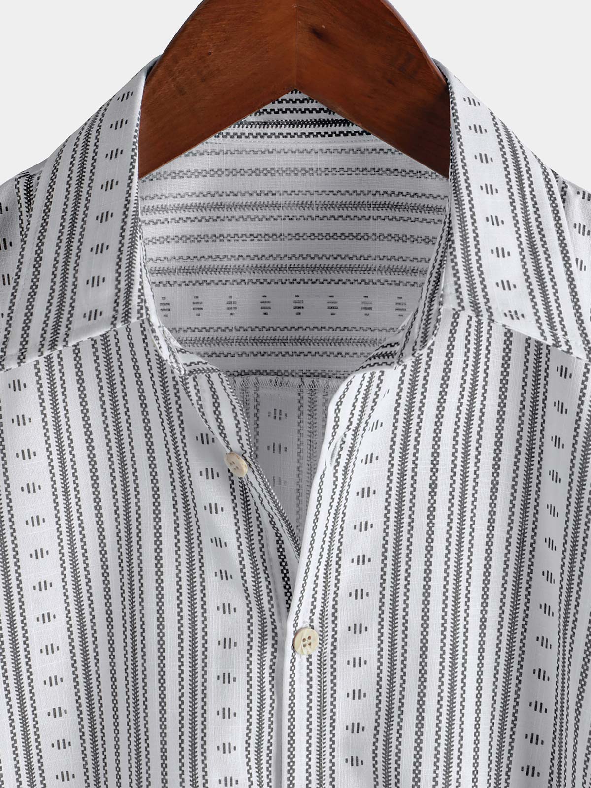Camisa casual a rayas de manga corta Summer Button Up para hombre