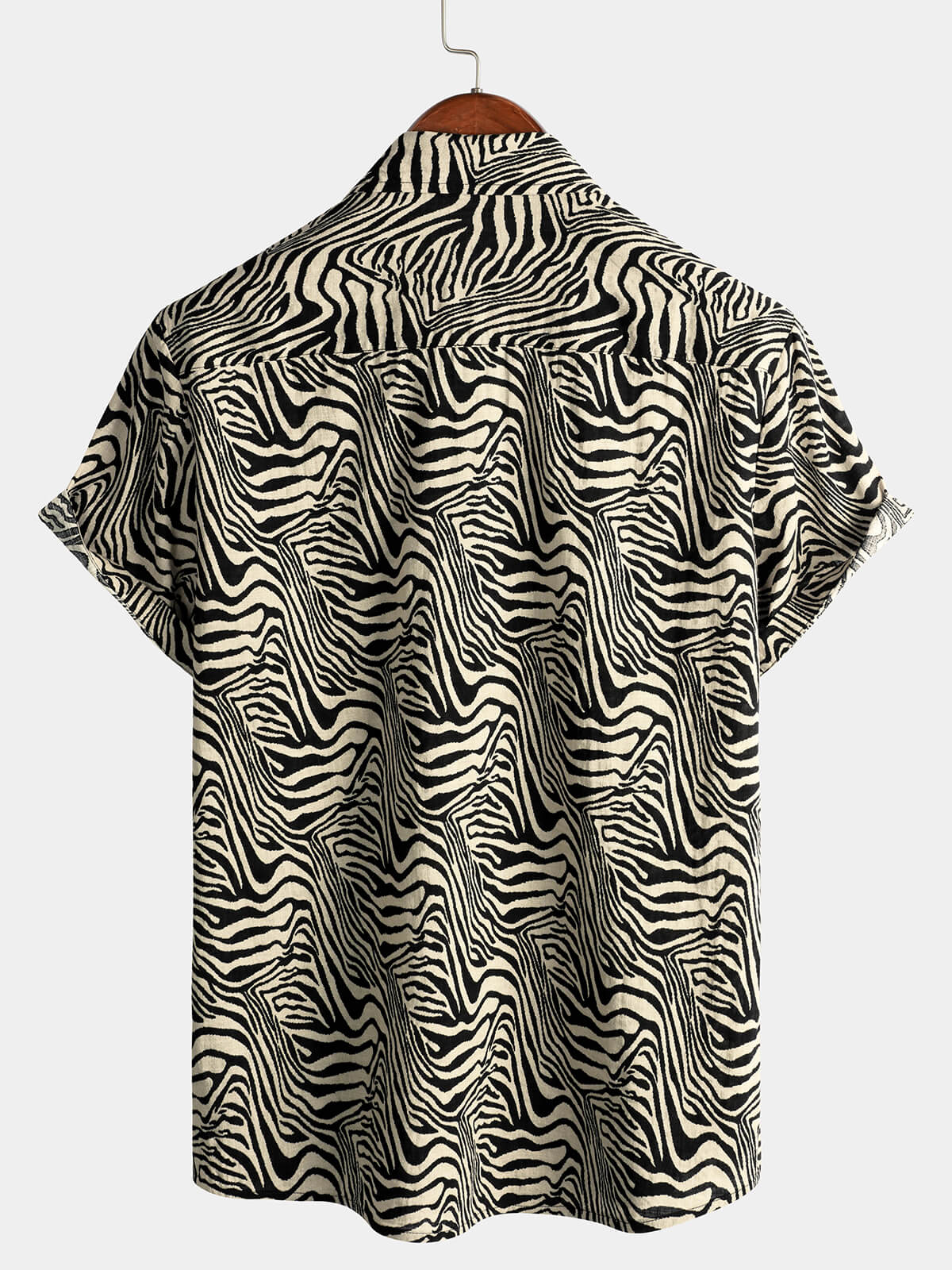 Camisa vintage Summer Tiger estampado Cool Vacation Beach de manga corta Button Up para hombre