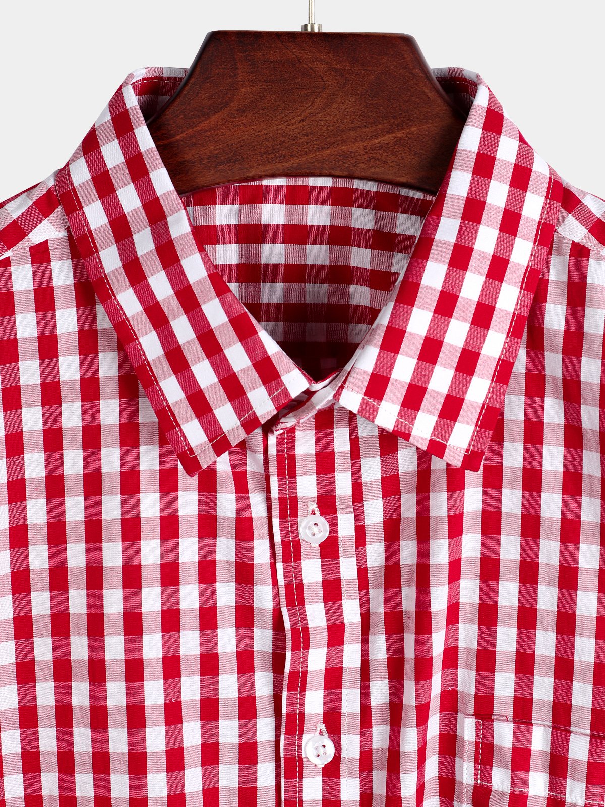 Camisa de algodón de manga larga a cuadros para hombre