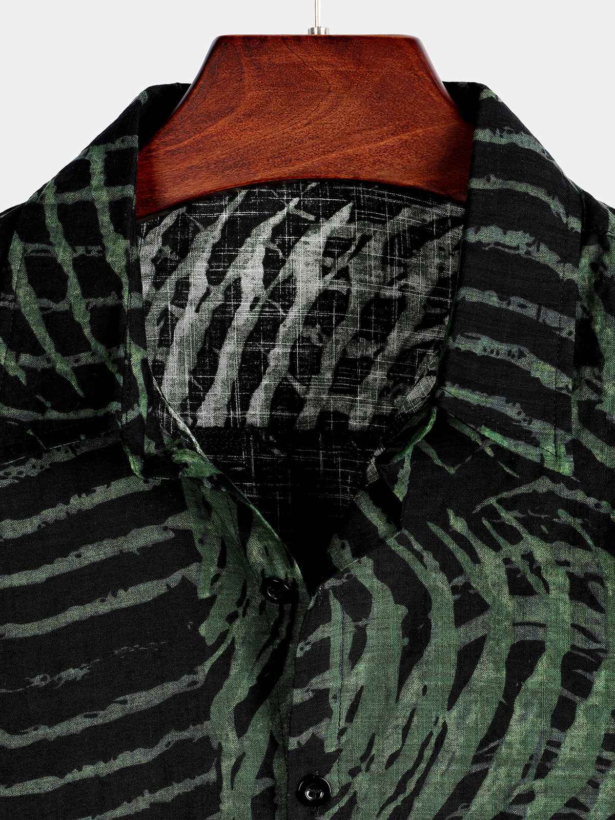 Camisa casual a rayas estampado de manga corta para hombre