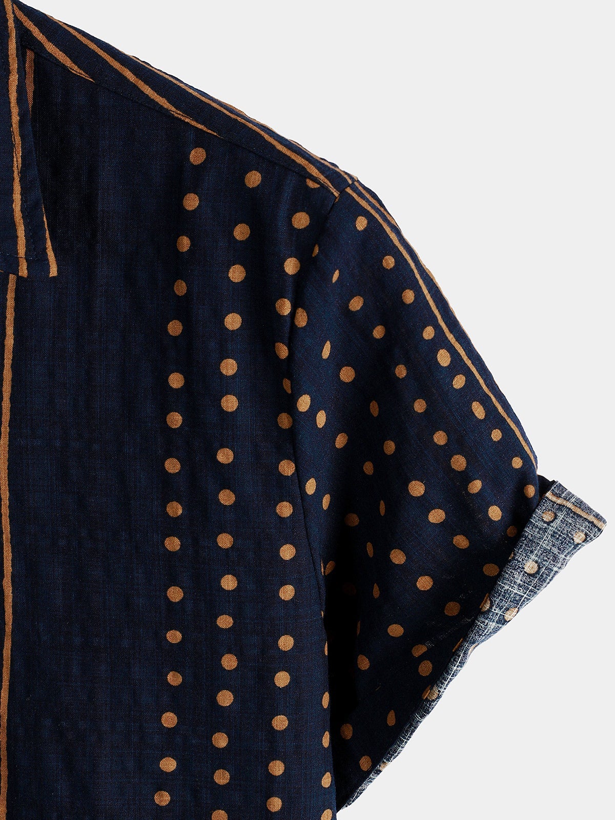 Camisa Men‘s Navy Blue rayas Summer de manga corta
