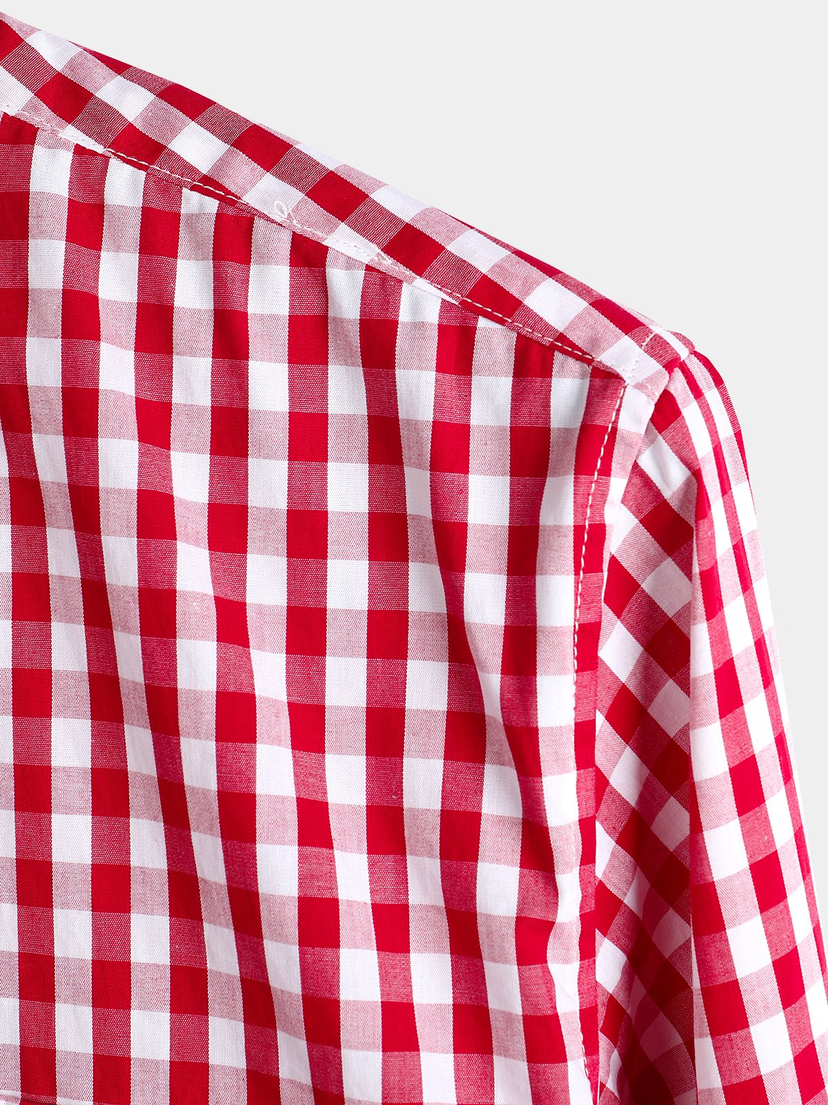 Camisa de algodón de manga larga a cuadros para hombre