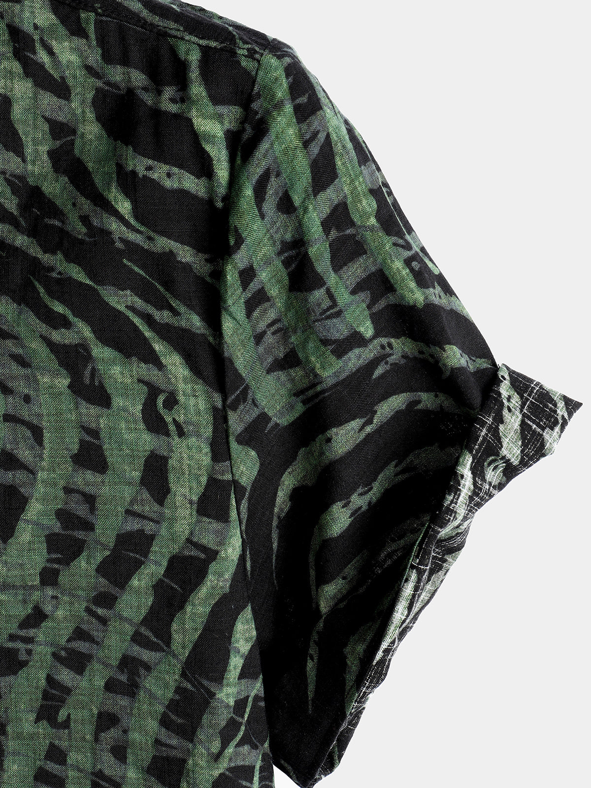 Camisa casual a rayas estampado de manga corta para hombre