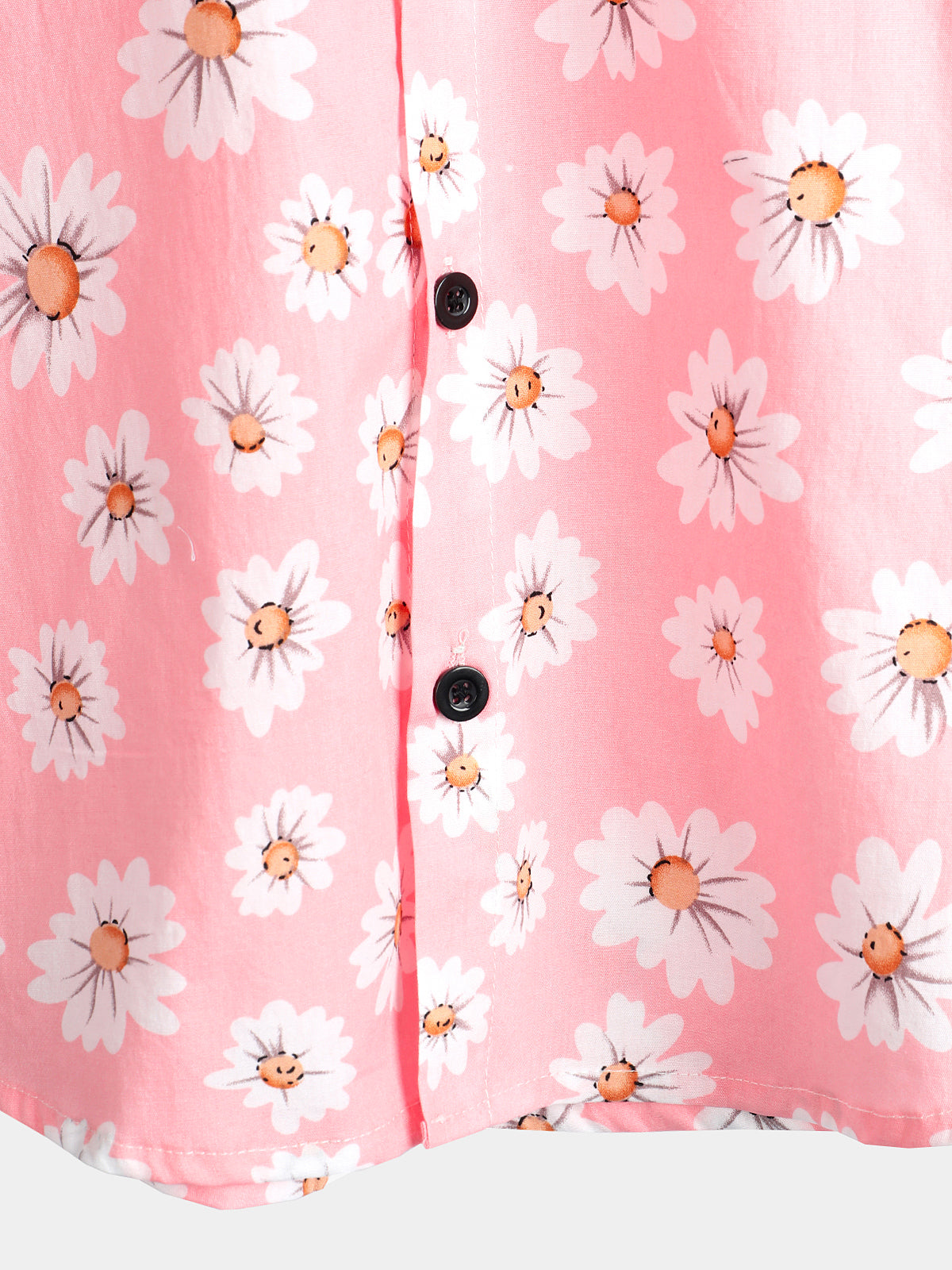 Camisa Pink Daisy Hawaiian de manga corta para hombre