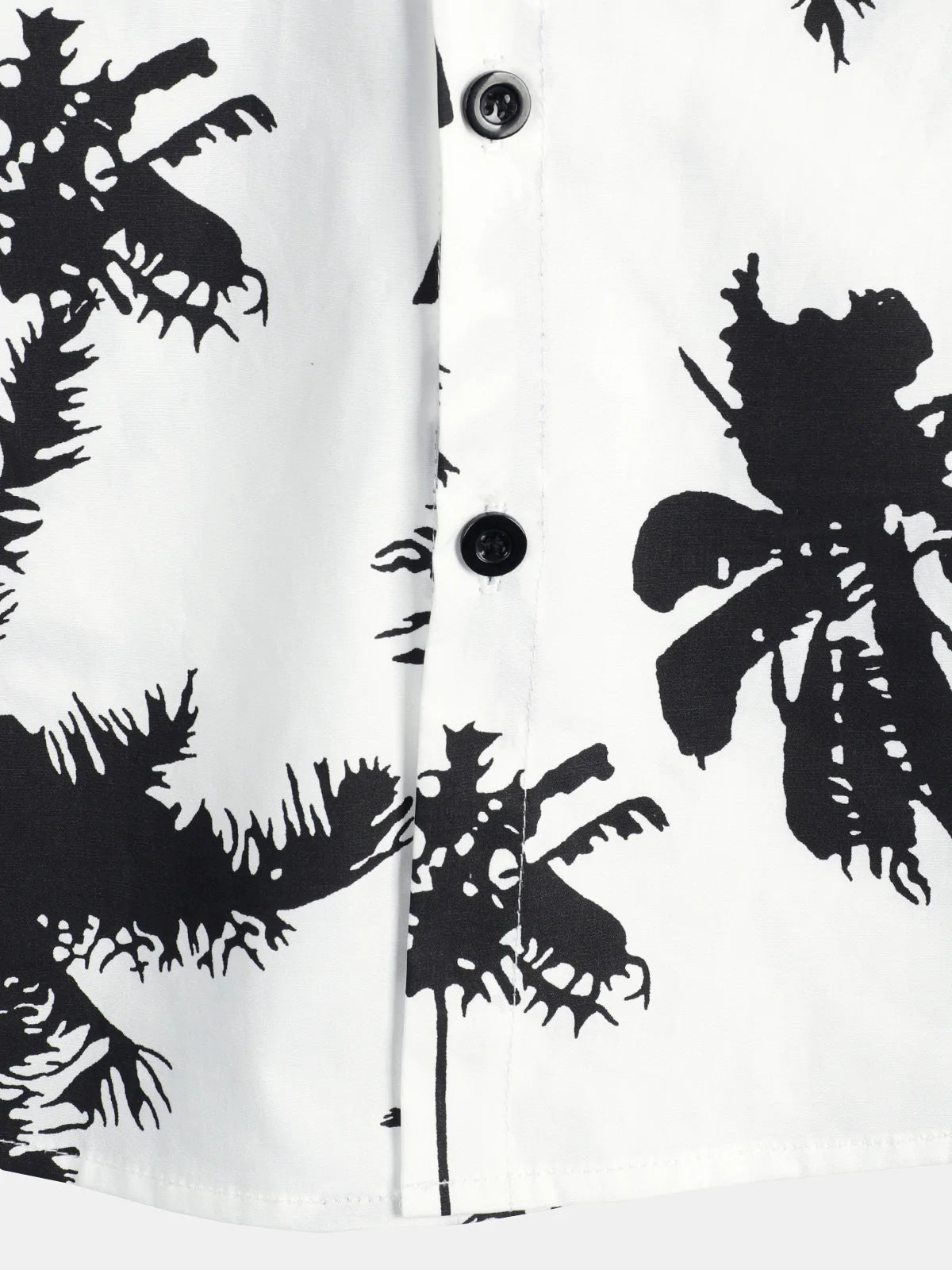 Camisa Tropical Palm Tree estampado de algodón White Hawaiian de manga corta Summer Beach Cruise Camp para hombre