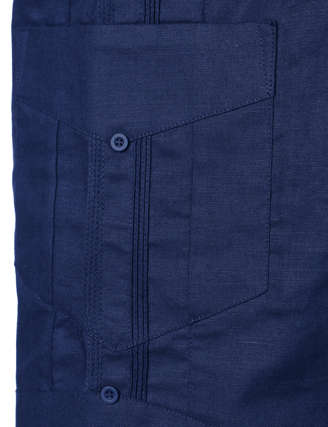 Camisa de lino Cuban Guayabera casual Button Up de manga corta Summer para hombre