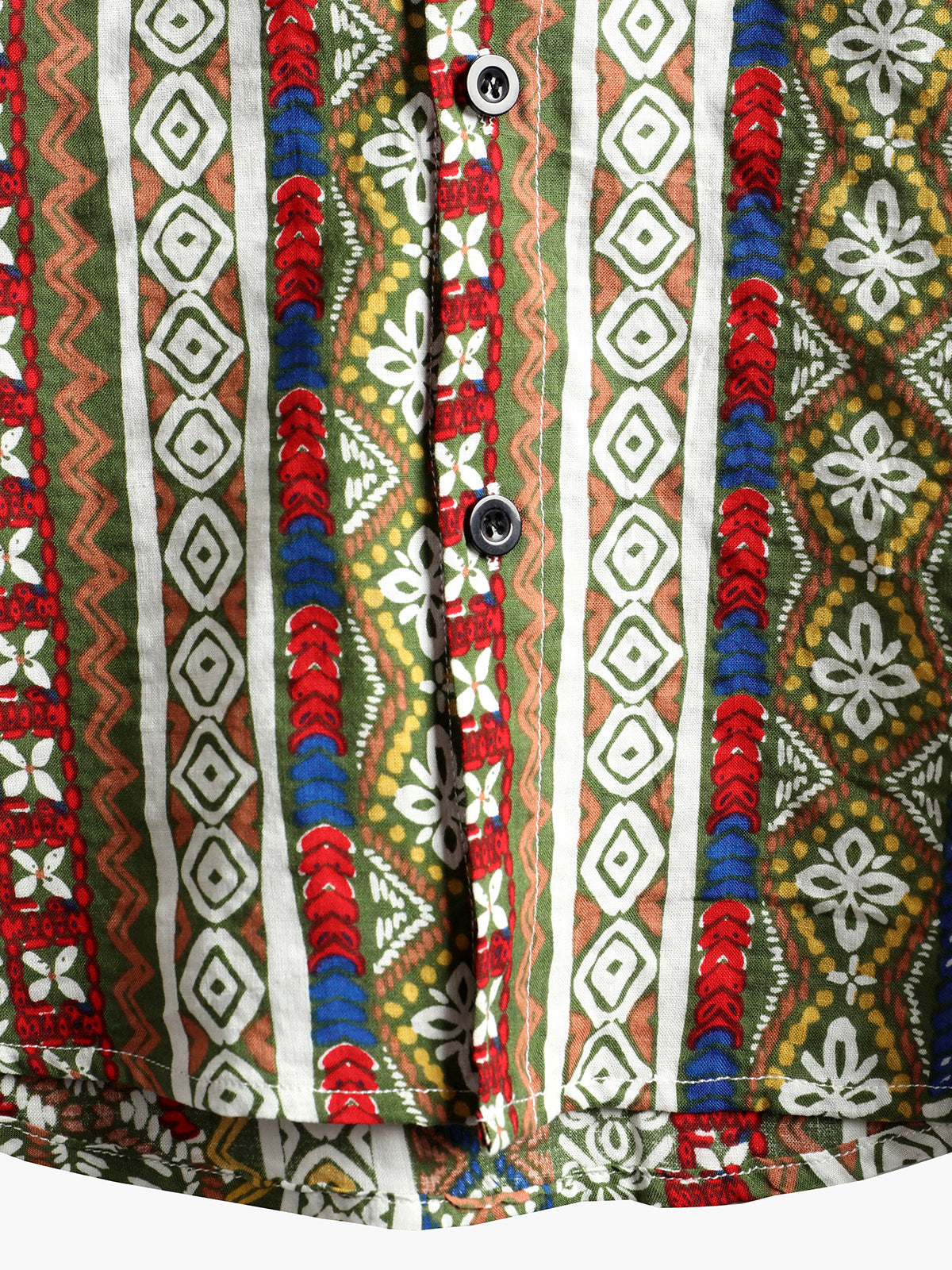 Camisa Boho de manga corta retro para hombre