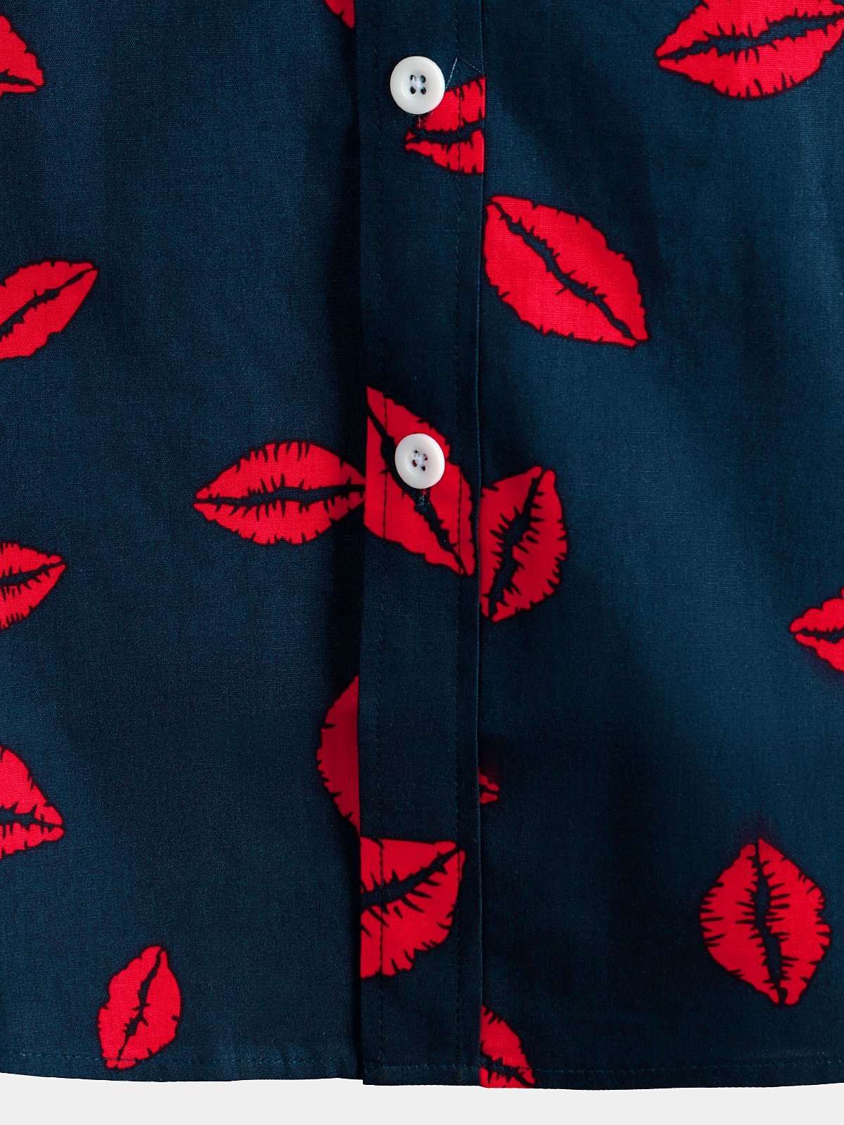 Camisa casual Holiday Pocket de manga corta para hombre