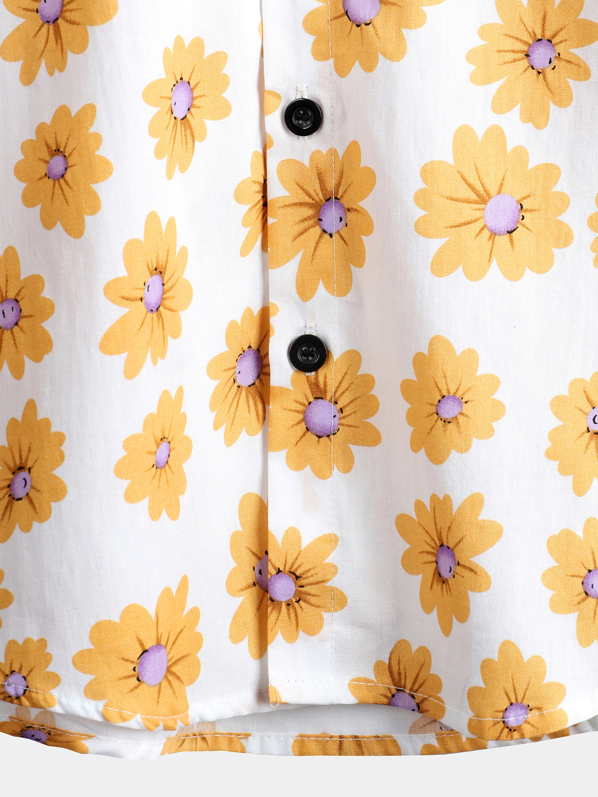 Camisa Yellow Daisy Hawaiian de manga corta para hombre