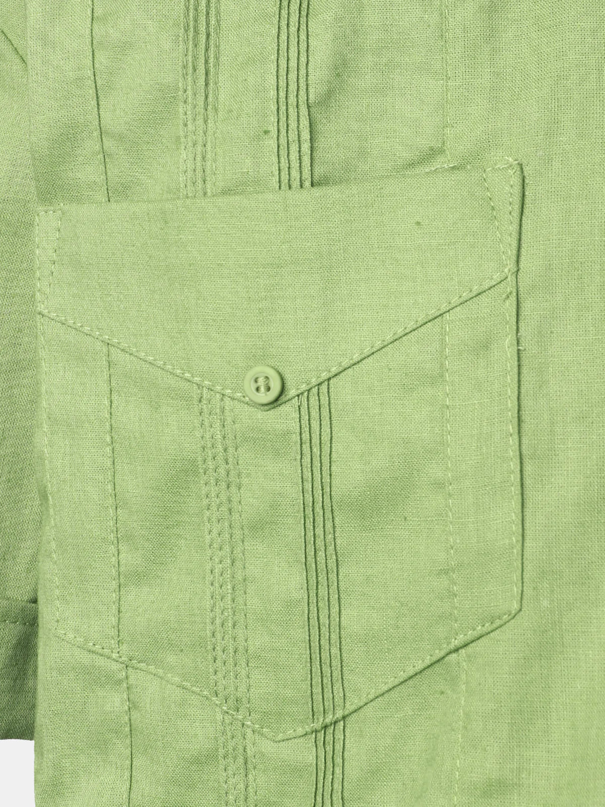 Camisa Pocket de lino Cuban Guayabera Summer Camp Button Up de manga corta casual para hombre