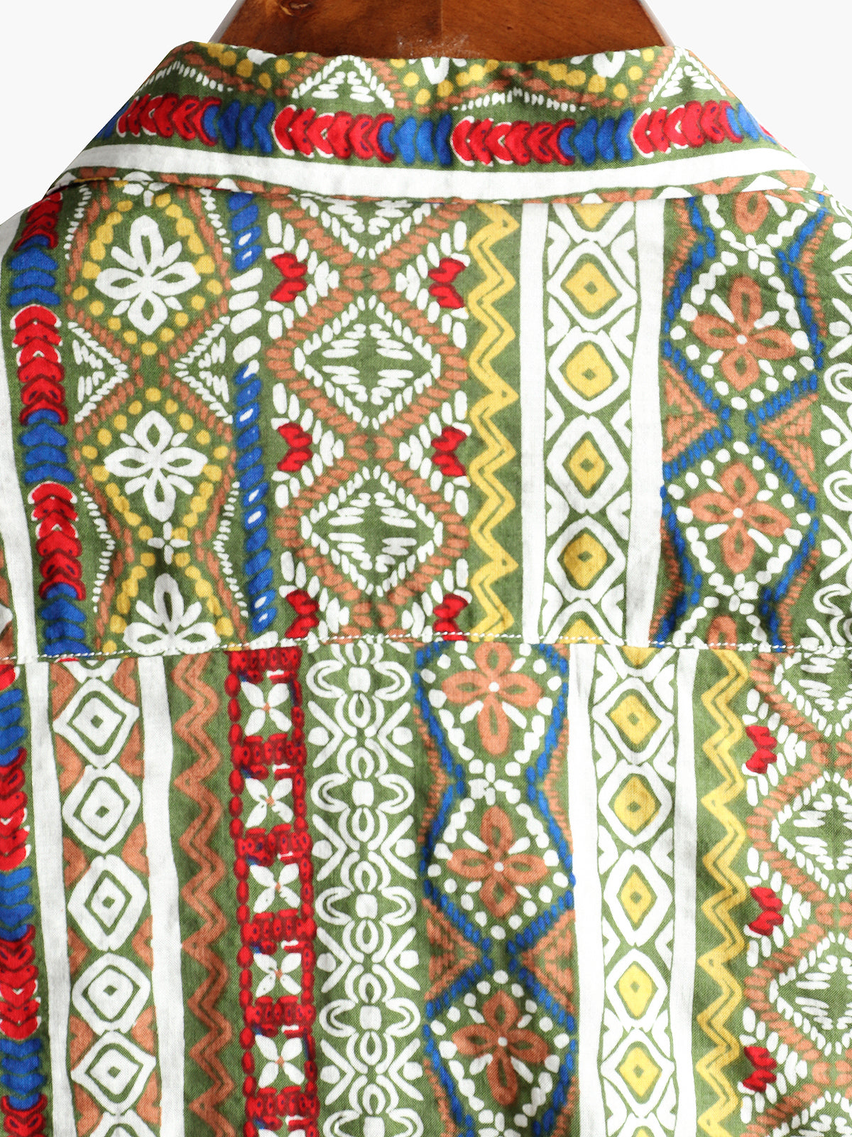 Camisa Boho de manga corta retro para hombre