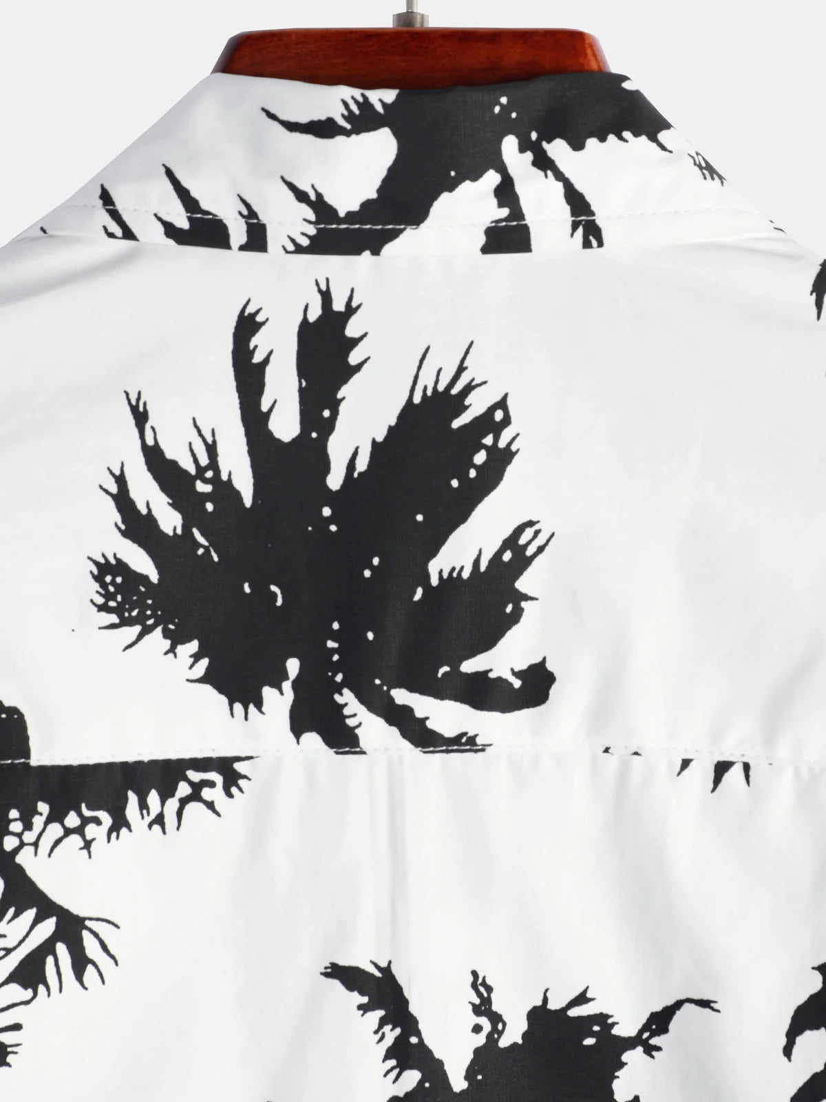 Camisa Tropical Palm Tree estampado de algodón White Hawaiian de manga corta Summer Beach Cruise Camp para hombre