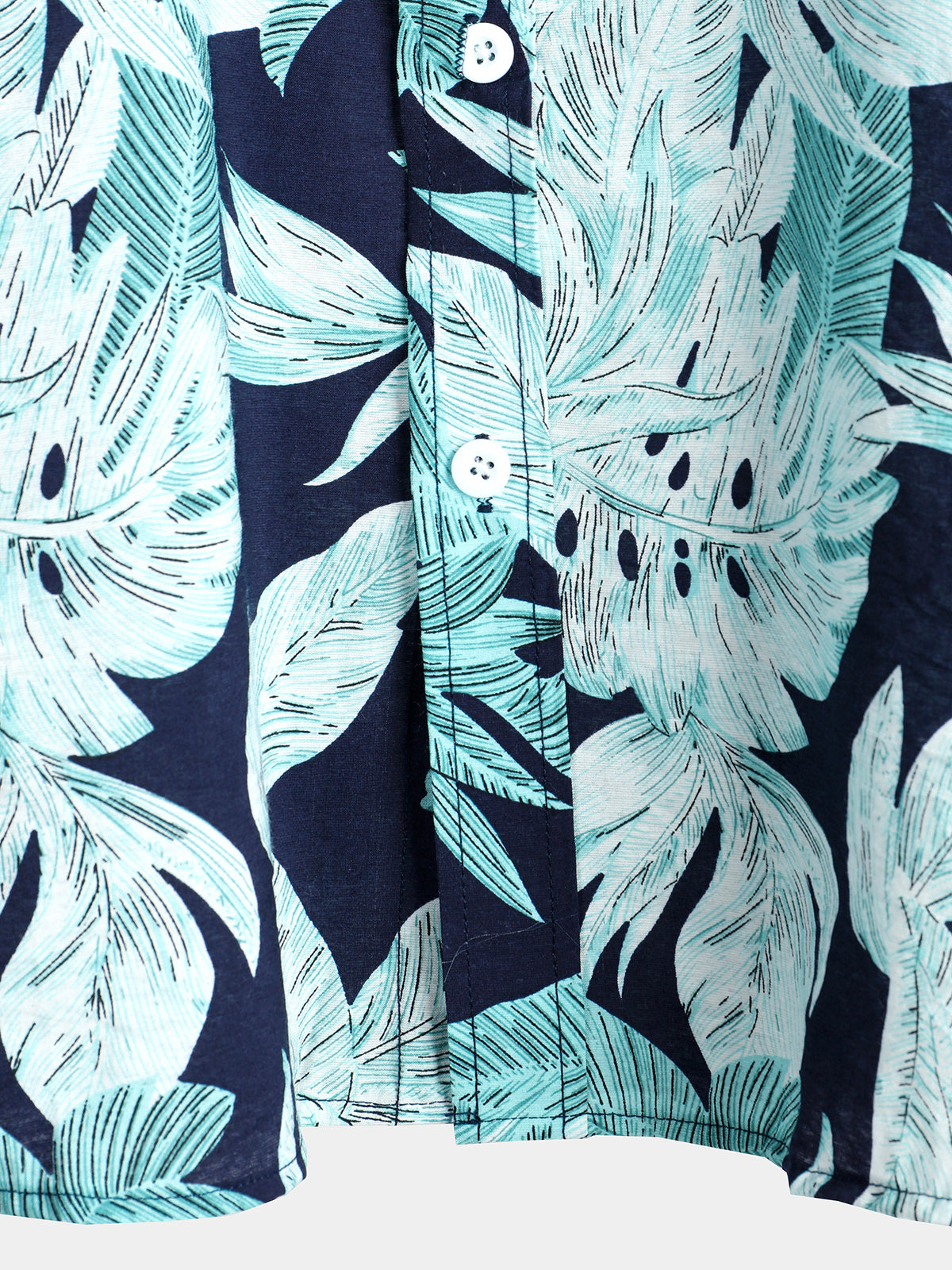 Camisa Tropical Leaf estampado Pocket de manga corta para hombre