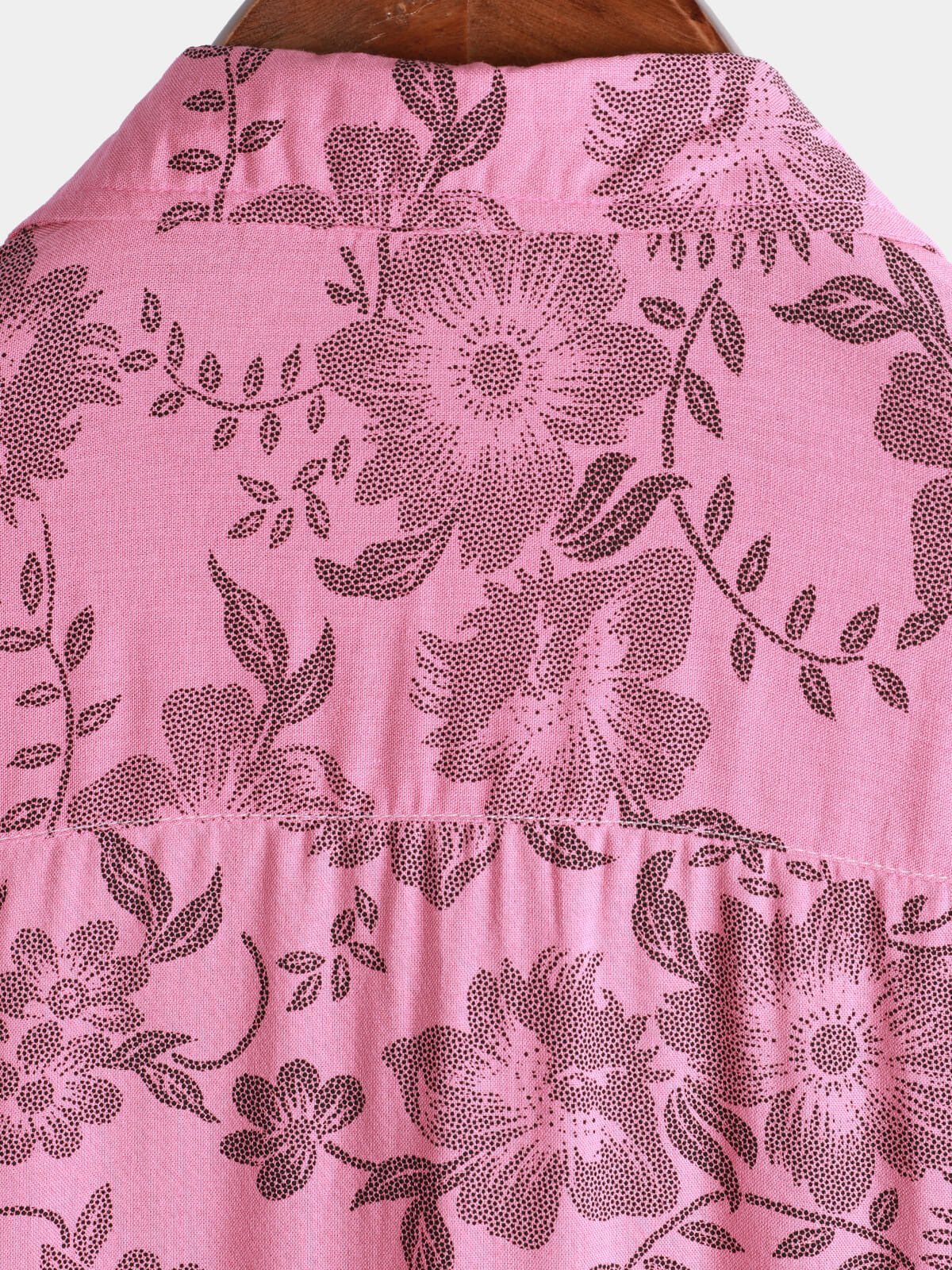 Camisa Pink floral estampado vintage Holiday transpirable Button Up Hawaiian de manga corta para hombre