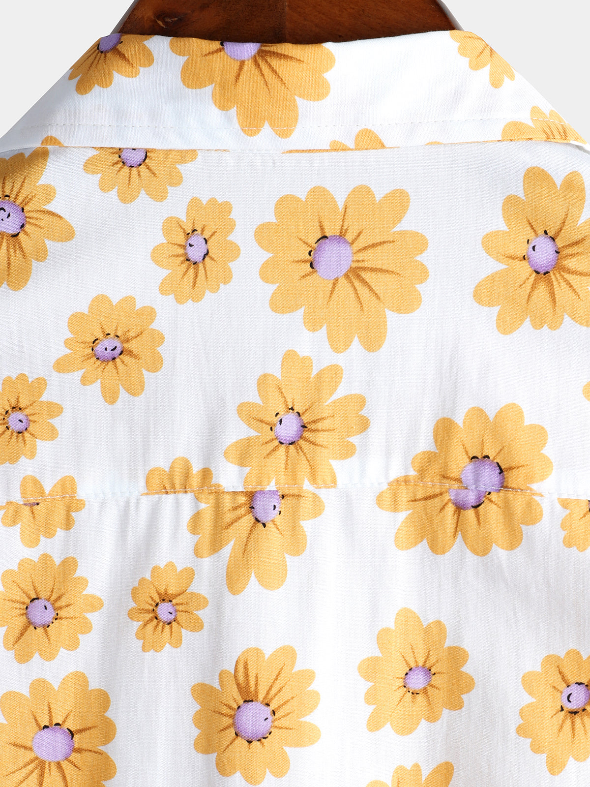 Camisa Yellow Daisy Hawaiian de manga corta para hombre