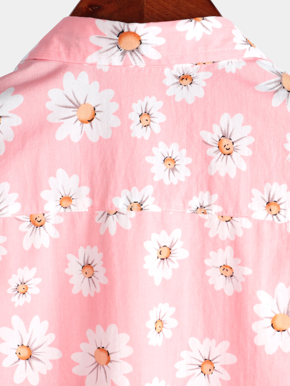 Camisa Pink Daisy Hawaiian de manga corta para hombre